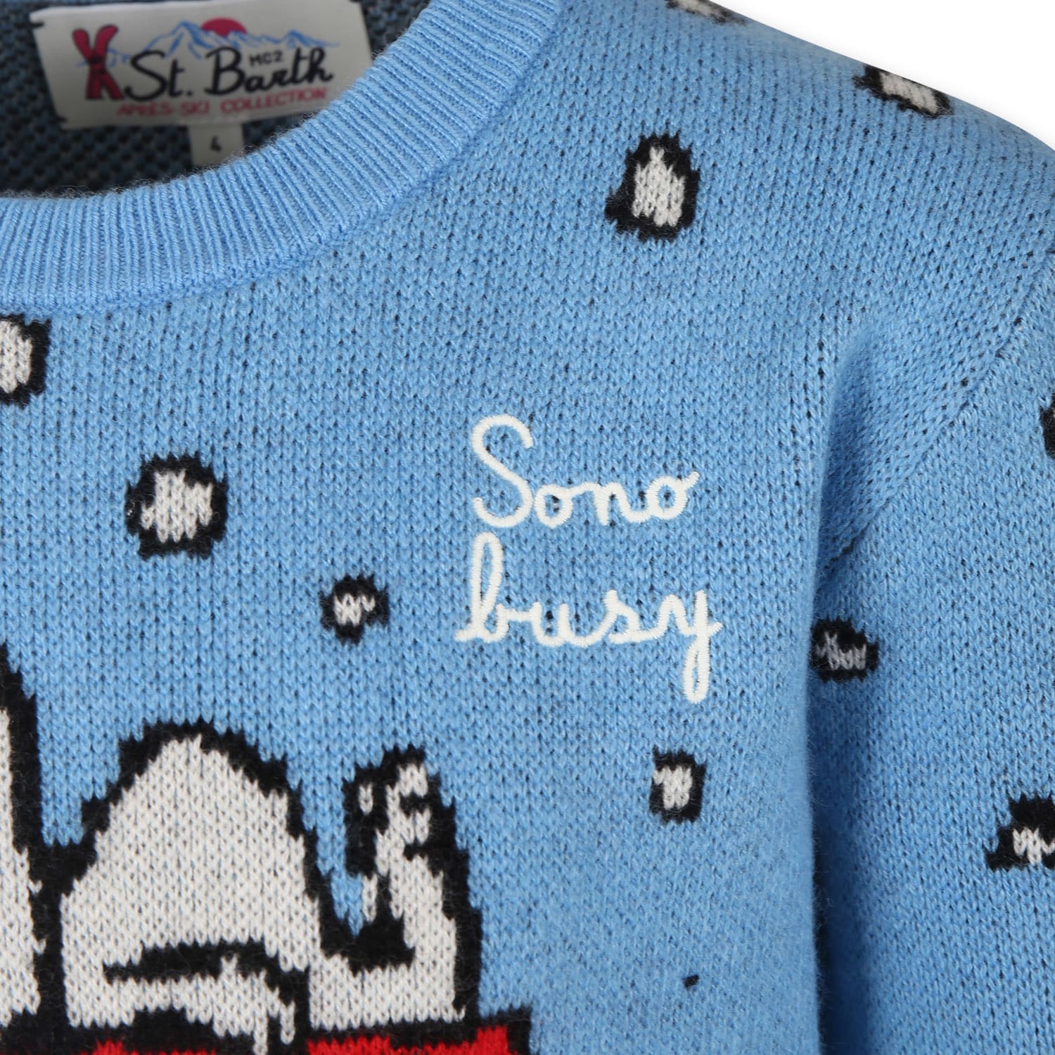 Mc2 Saint Barth X Snoopy Peanuts Sweater In Light Blue