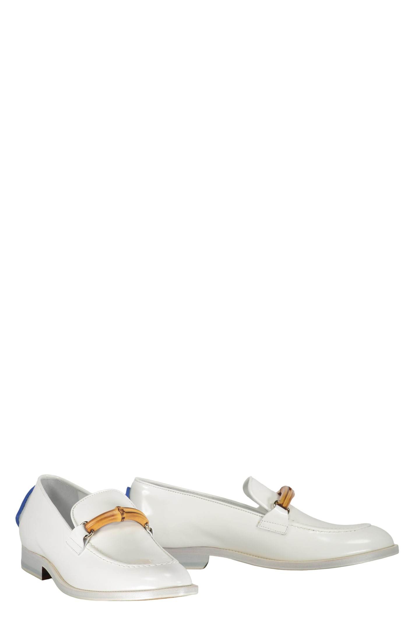 Shop Casablanca Leather Loafers In White