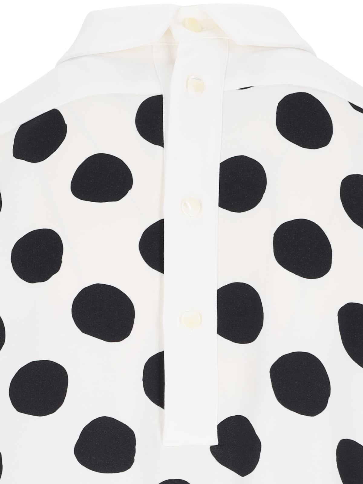 Marni Womens Iris Blue Polka Dot Curved-hem Stretch-woven Mini Dress In White