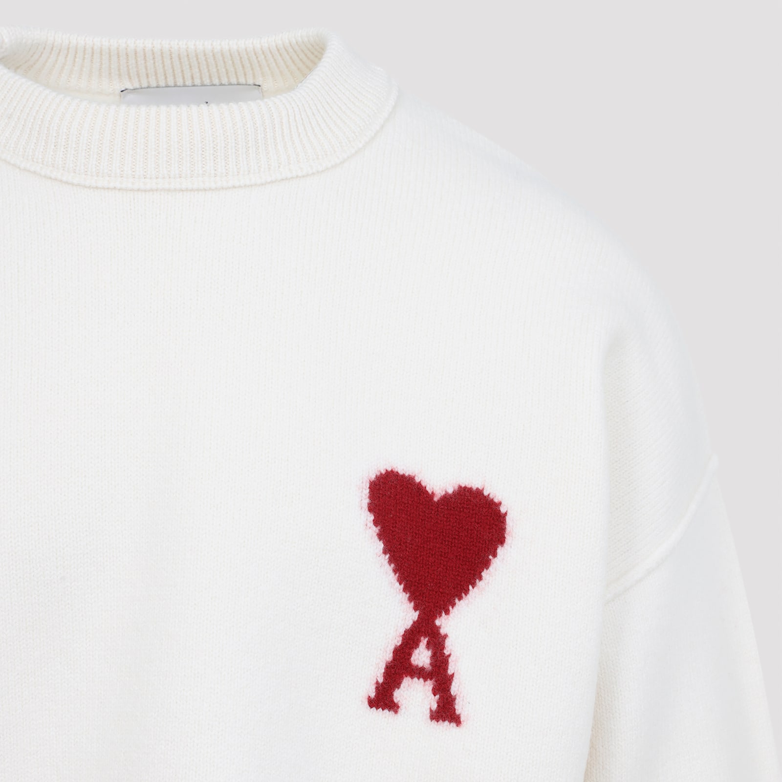 Ami Alexandre Mattiussi Ami Paris Turtleneck Sweater Ami De Coeur White Men In Animal Print