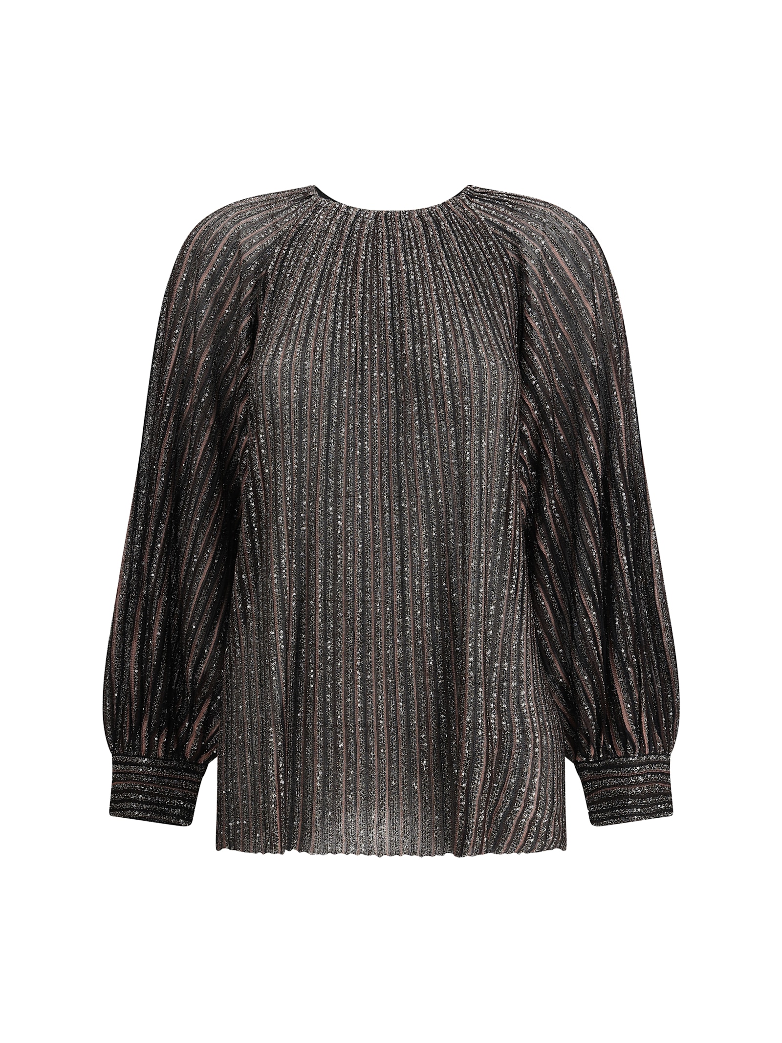 Missoni Striped Sequined Blouse In Brown