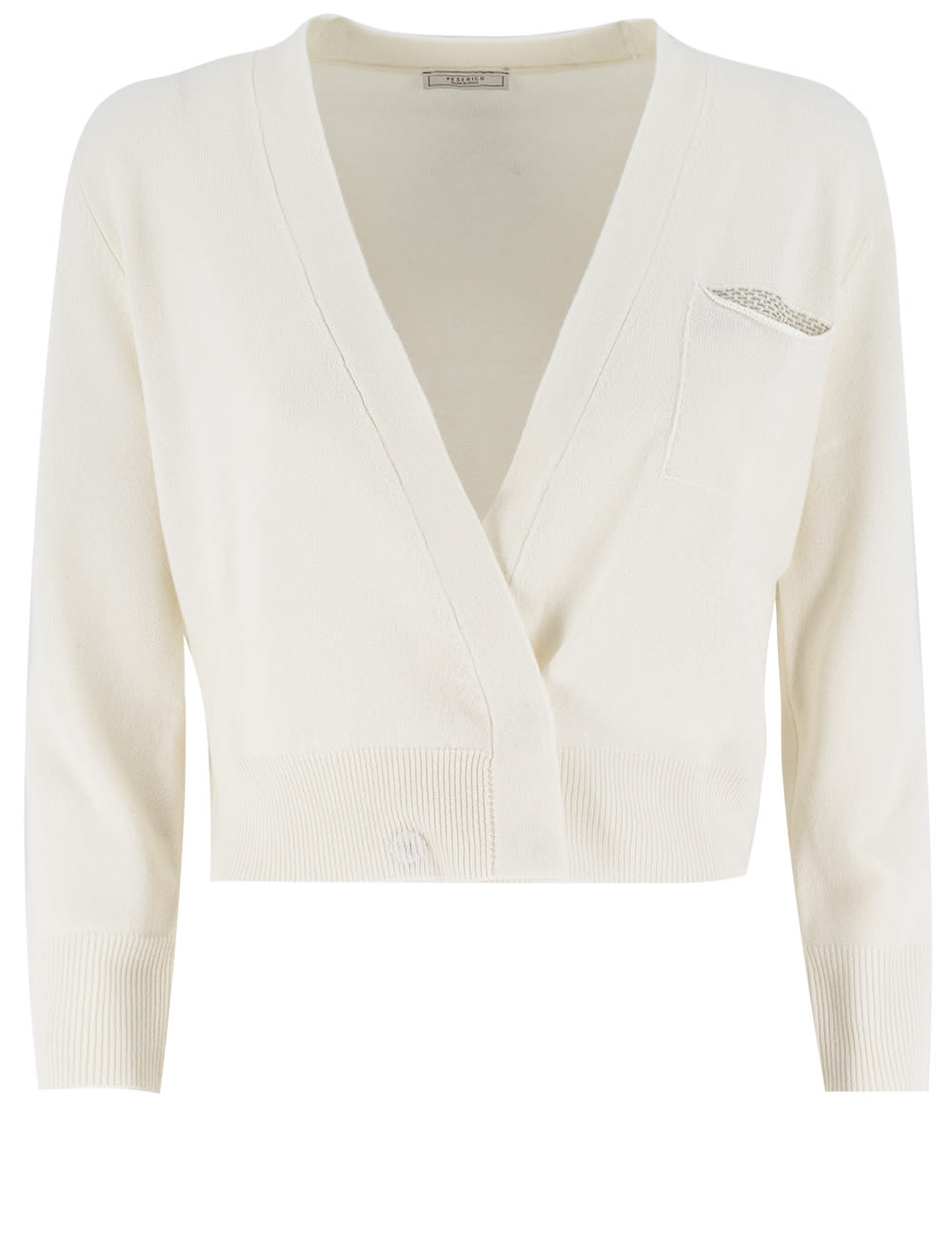 Shop Peserico Cardigan In Bianco Naturale