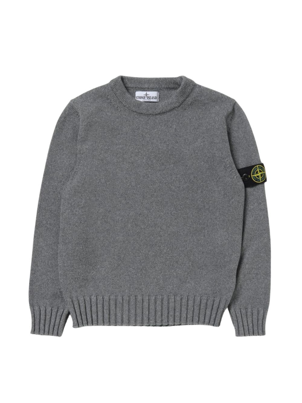 Stone Island Junior Kids' Sweater In Melange Dark Grey