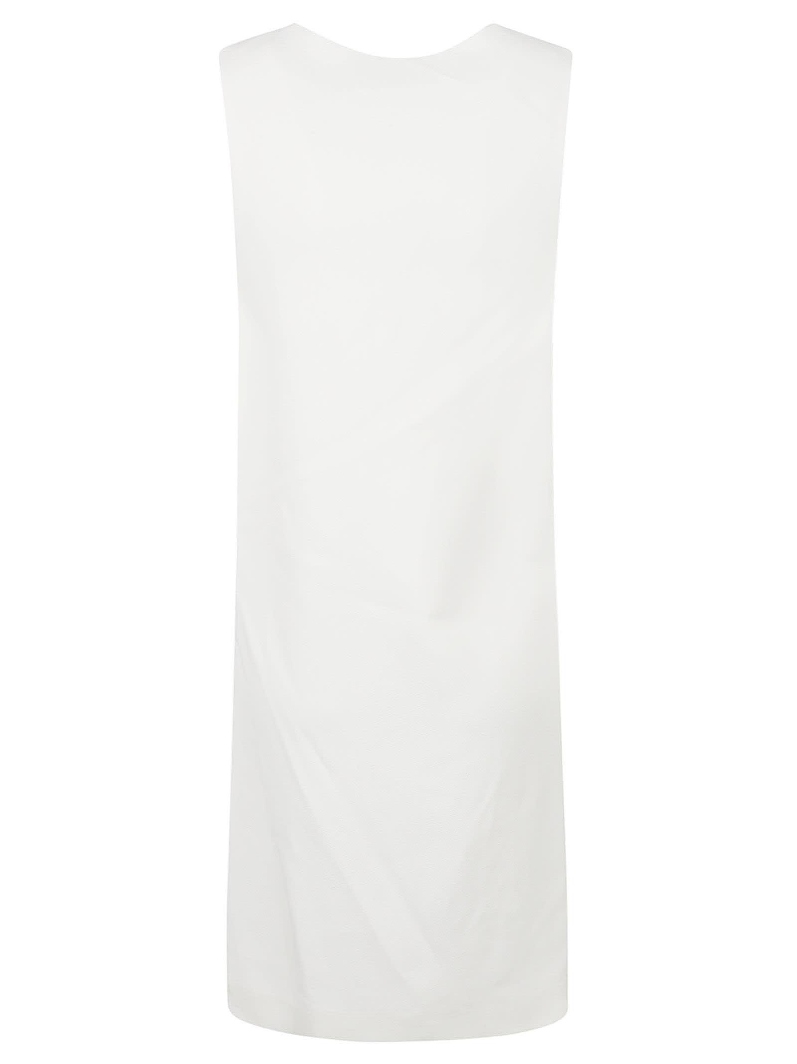 Shop Jil Sander Round Neck Sleeveless Plain Dress In Piuma