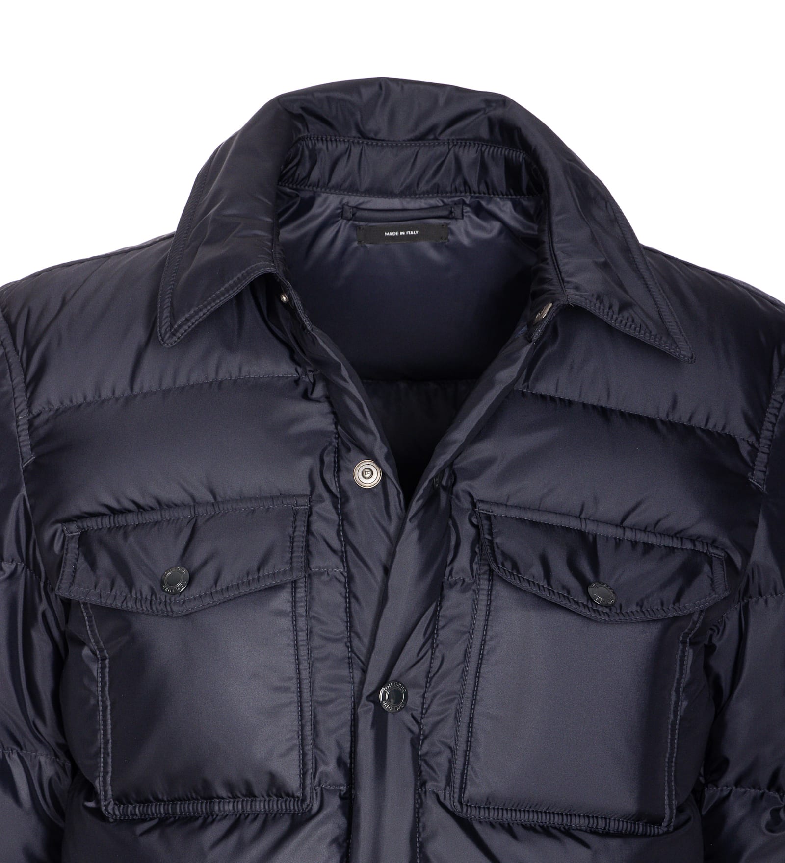 Tom Ford "techno Satin" Padded Jacket In Blue