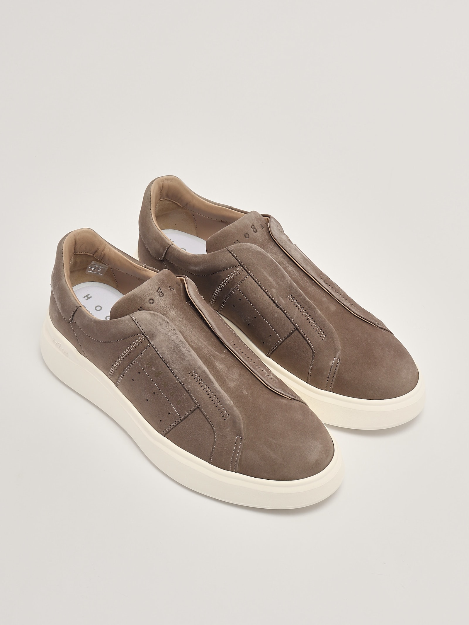 Shop Hogan H580 Slip On Fascia Logo Shoes In Moro