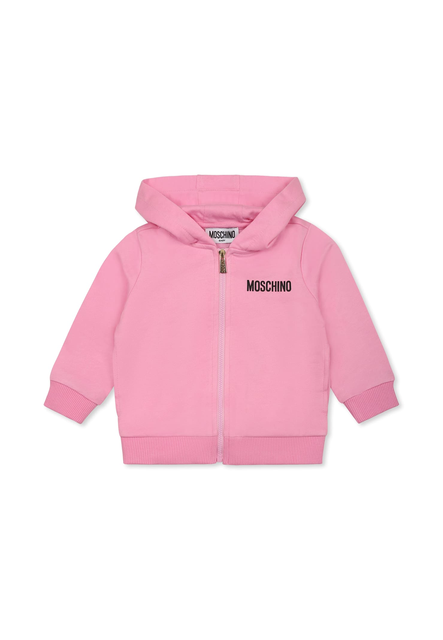 Moschino Pink Sweatshirt For Baby Girl With Teddy Bears In Pink
