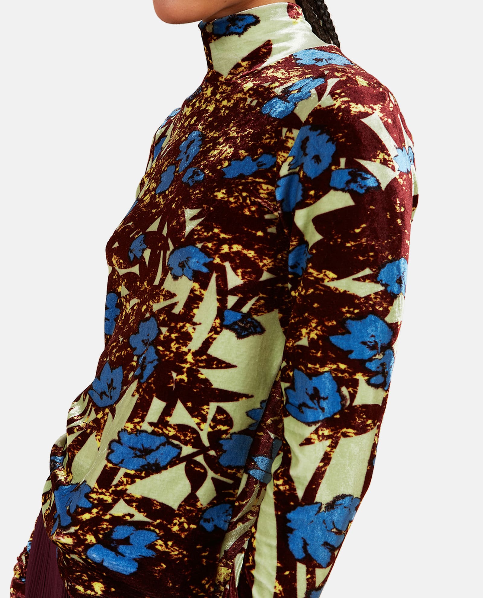 Colville Embossed-velvet Floral Top In Multicolour