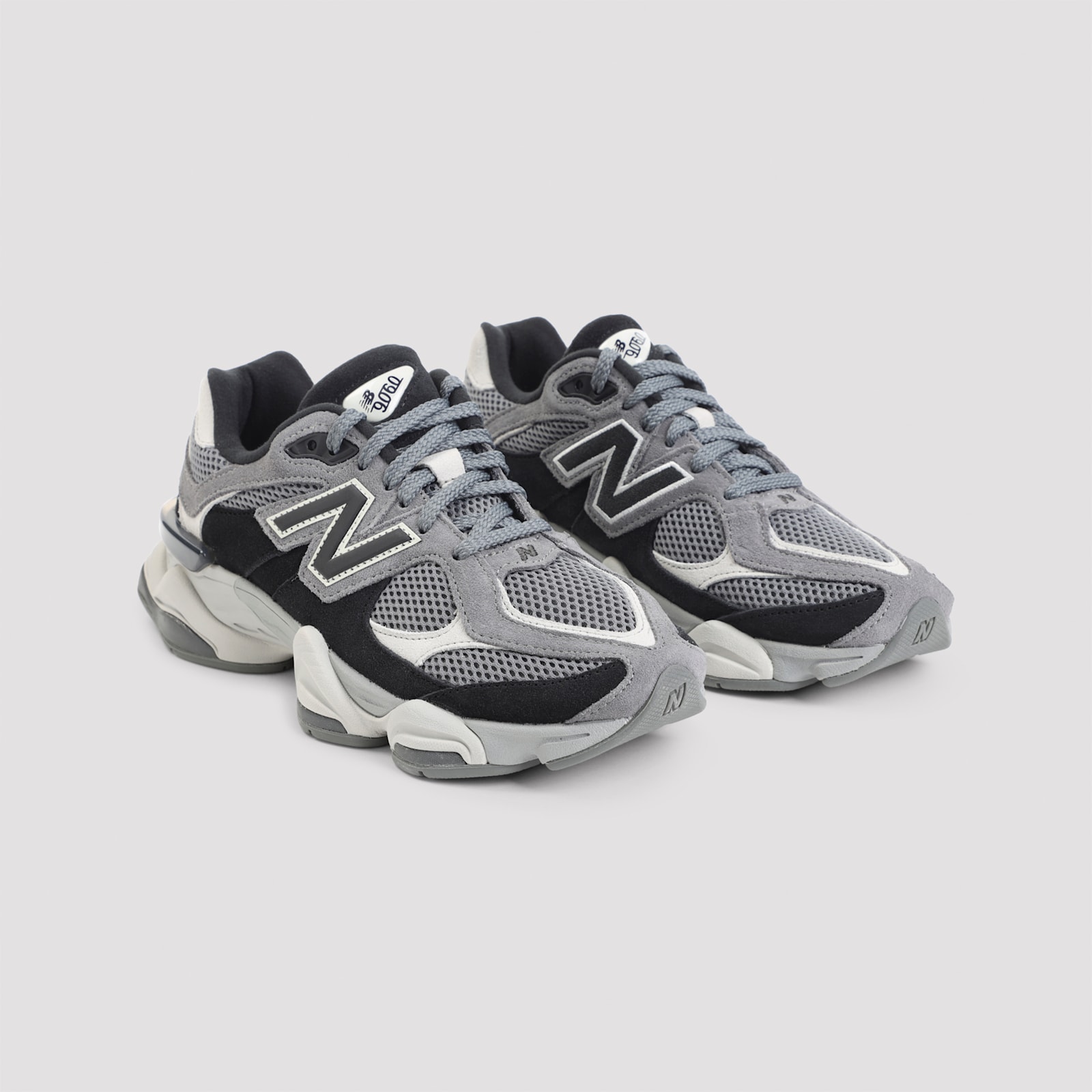 New Balance Mens Black Grey Grey 9060 Suede And Mesh Low-top Trainers In Black