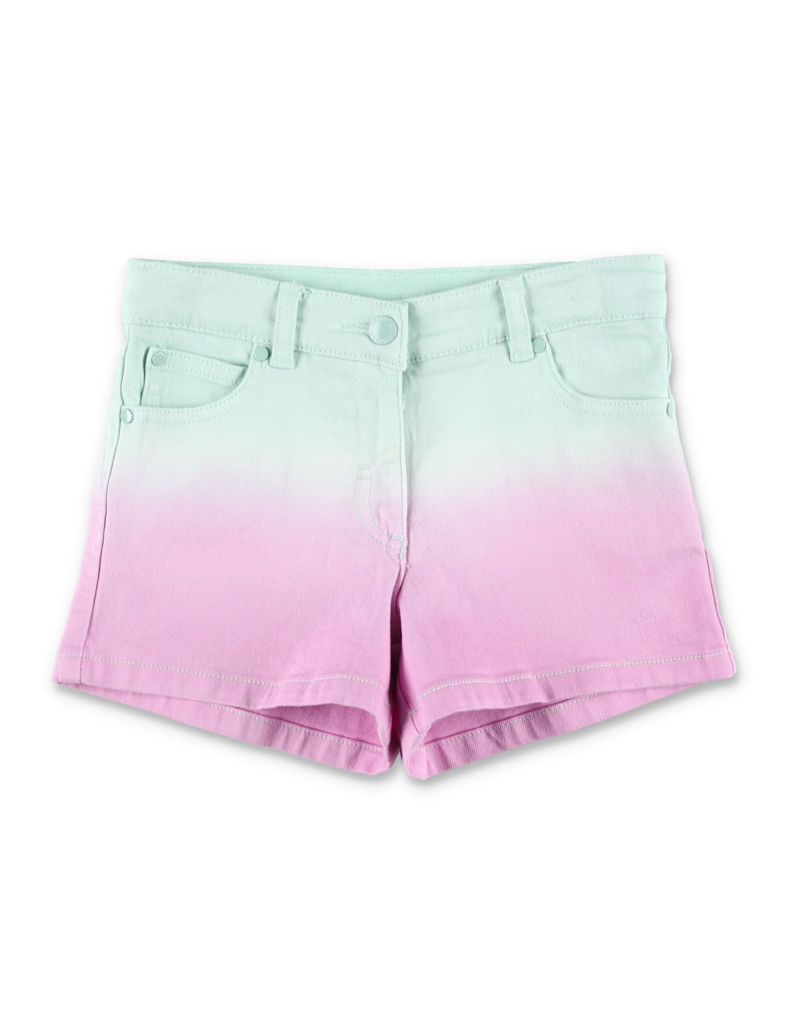 Shop Stella Mccartney Ombré Denim Shorts In Multicolor