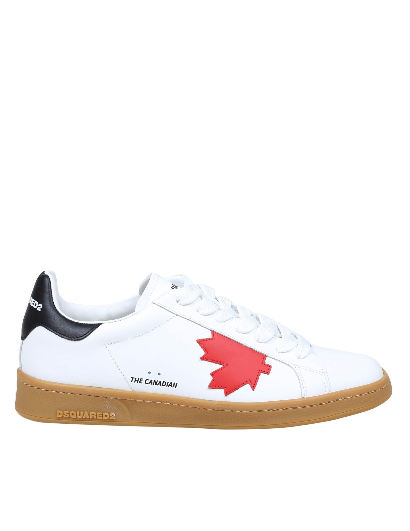 Dsquared2 Boxer Sneakers In White Calf Leather