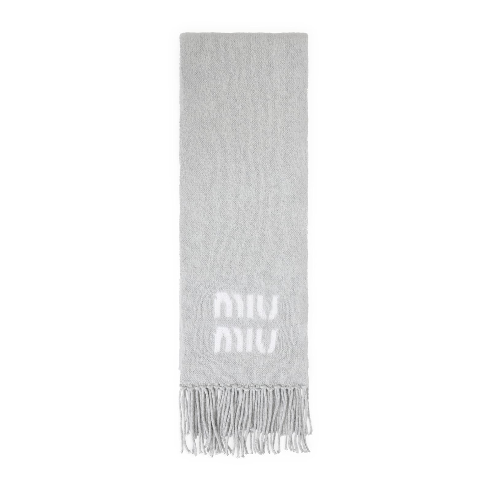 Miu Miu Mohair Scarf In Gray