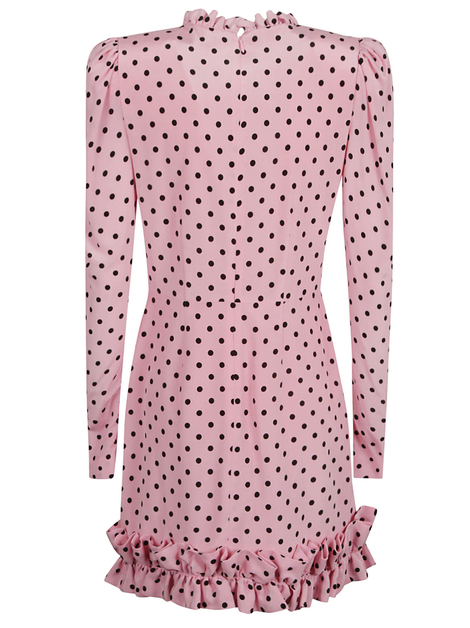 Shop Alessandra Rich Polka Dot Print Mini Dress In Rosa