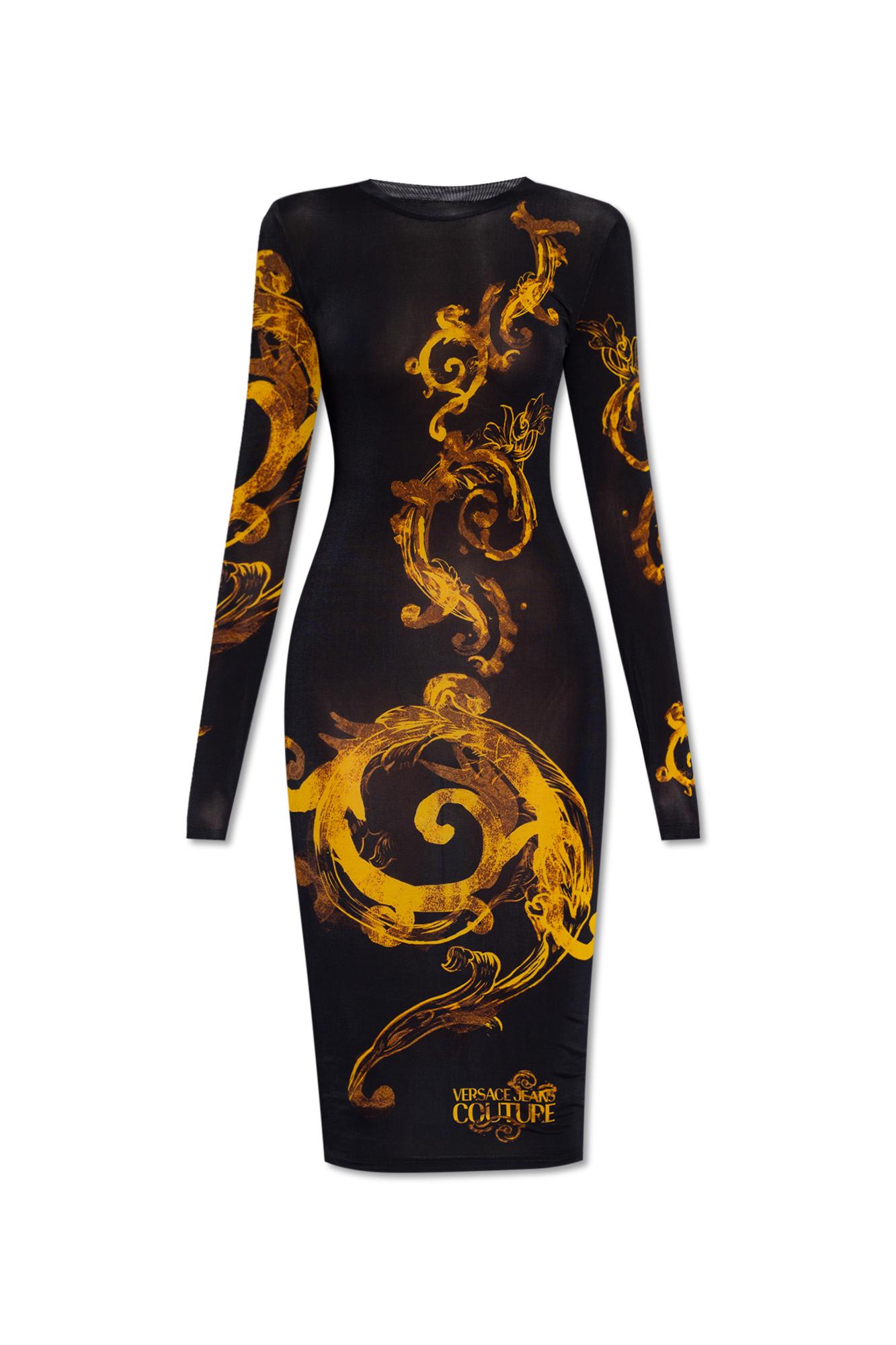 Shop Versace Jeans Couture Dress With Long Sleeves