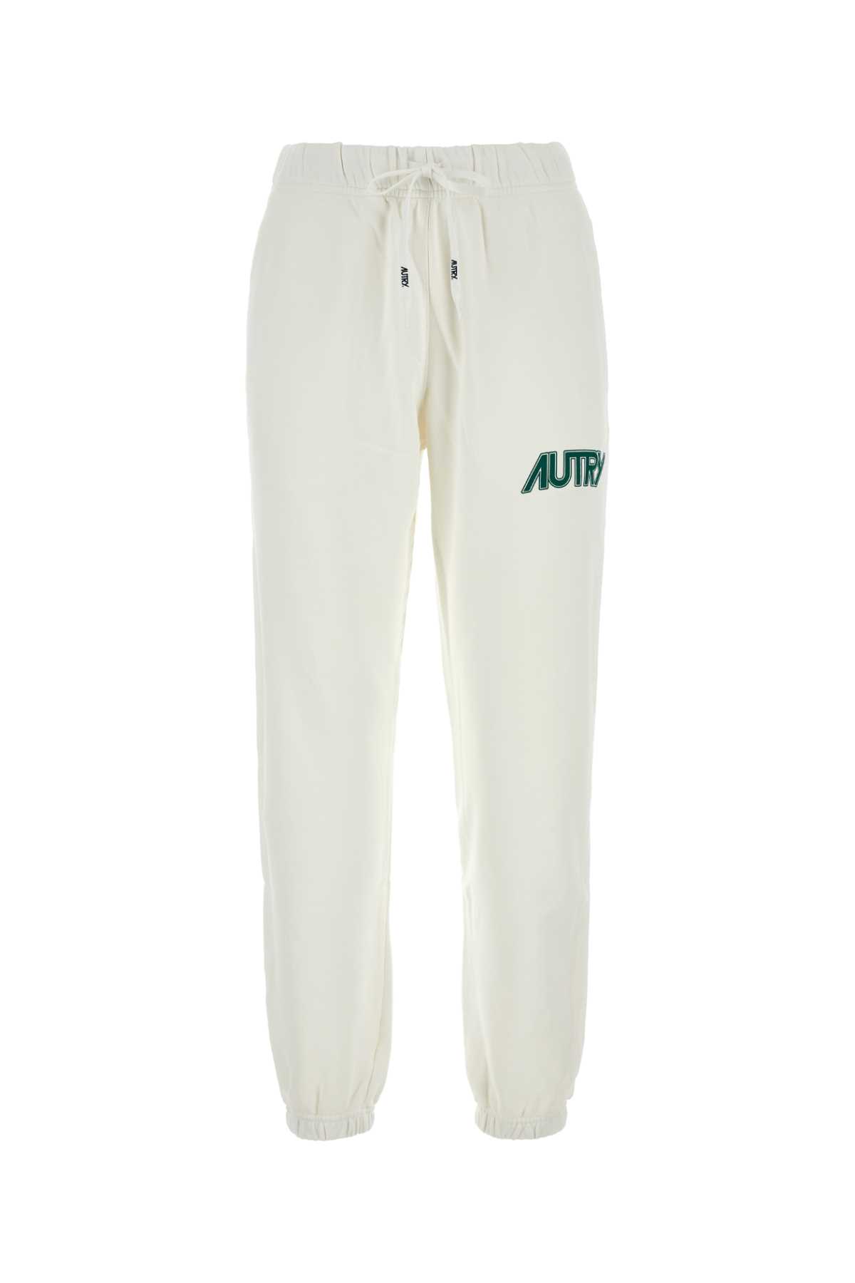 Shop Autry White Cotton Joggers In 512w