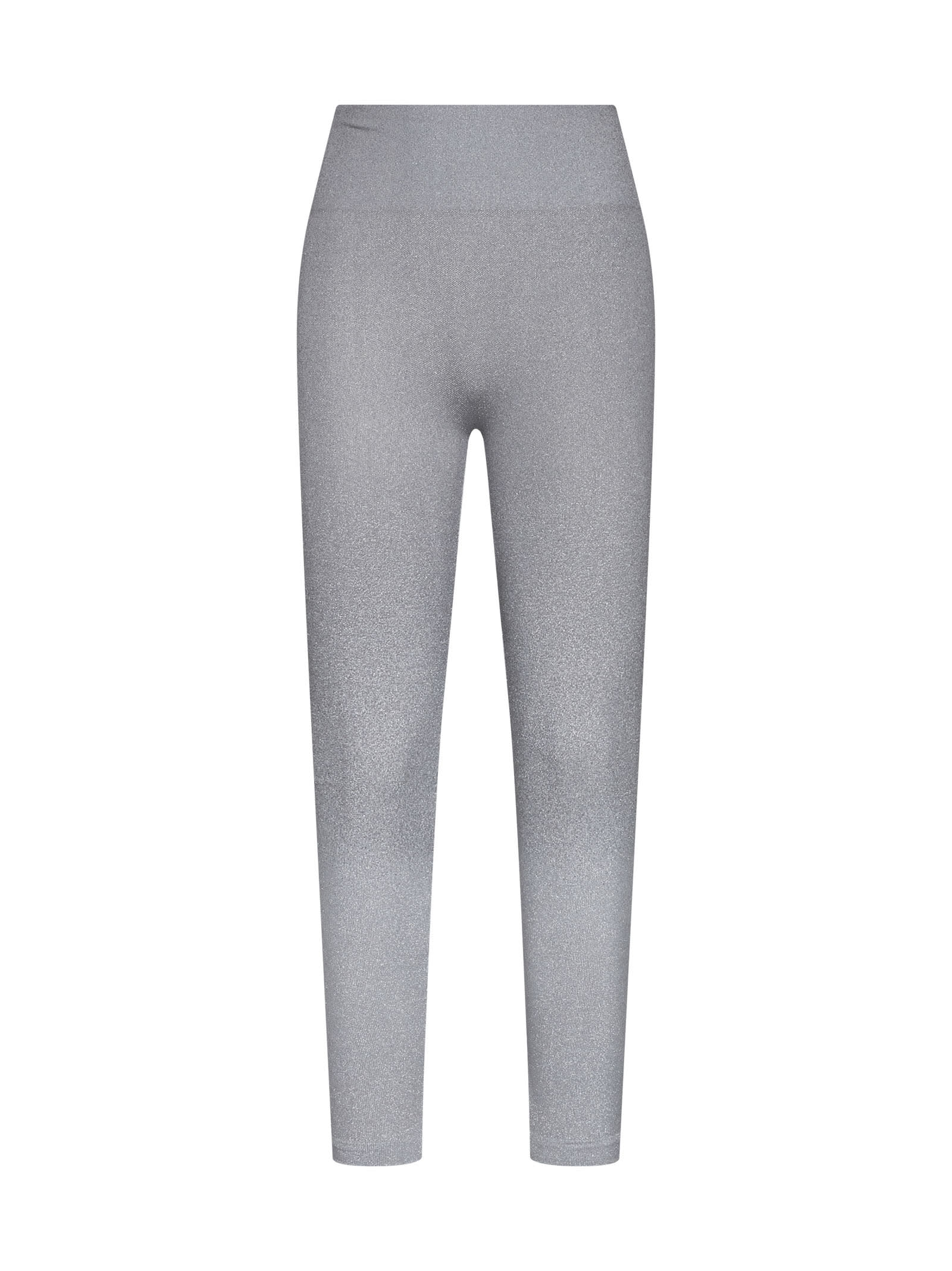 Shop Wolford Pants In Silver Shine