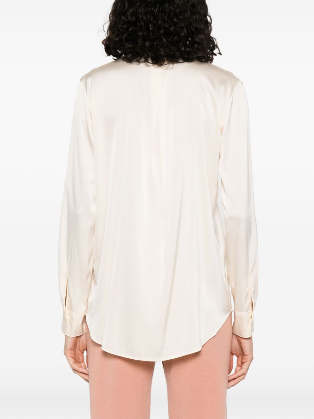 Forte Forte Essential Heavy Stretch Silk Satin Shirt In Neutral