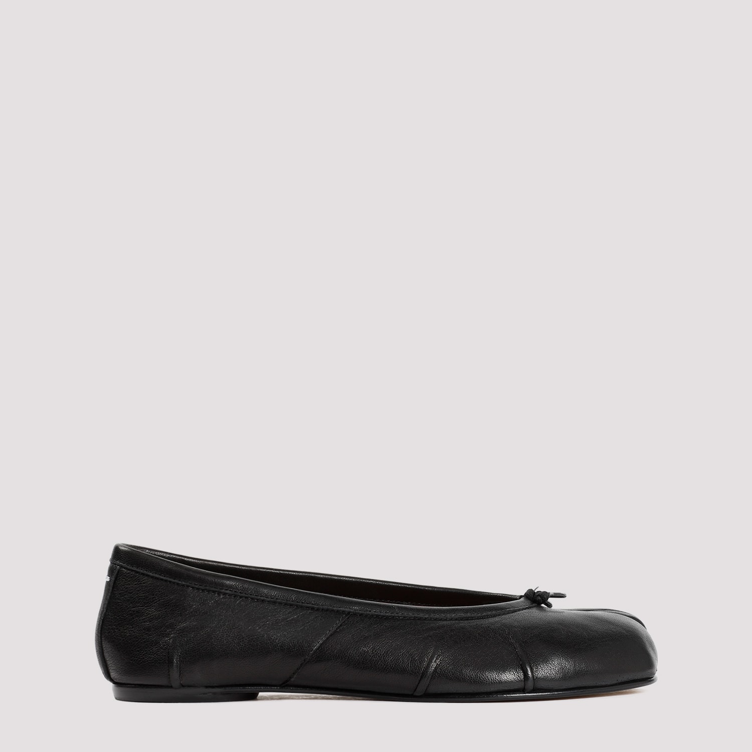 Maison Margiela Tabi Leather Split-toe Ballerina Flats In Black