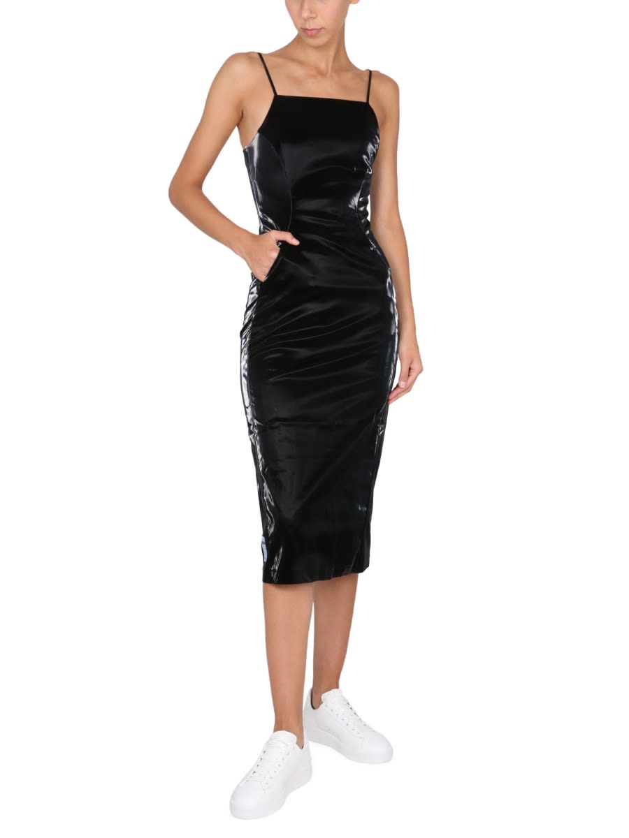 Shop Mcq By Alexander Mcqueen Slim Fit Dress In Black