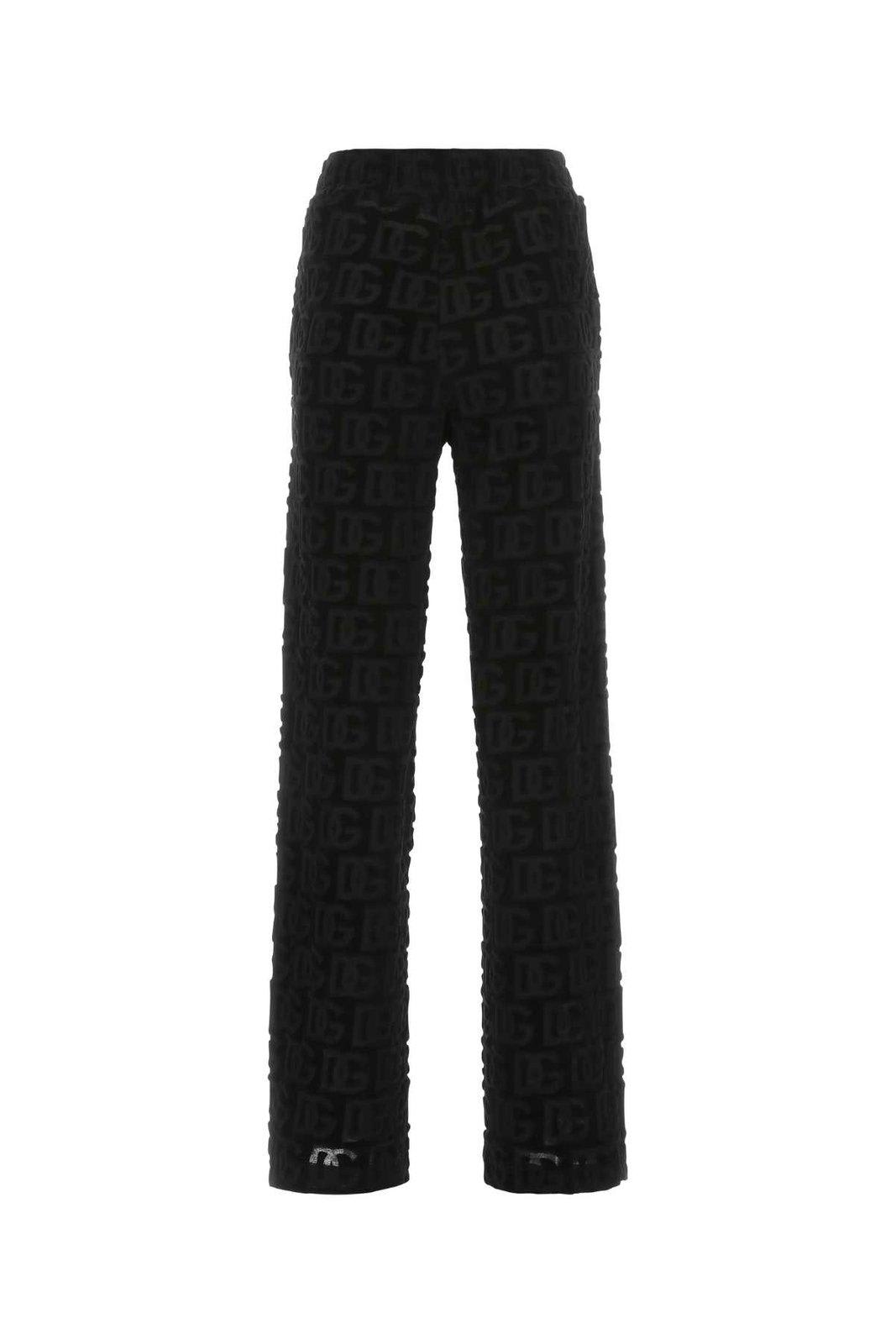 Shop Dolce & Gabbana Logo-jacquard Flared Pants