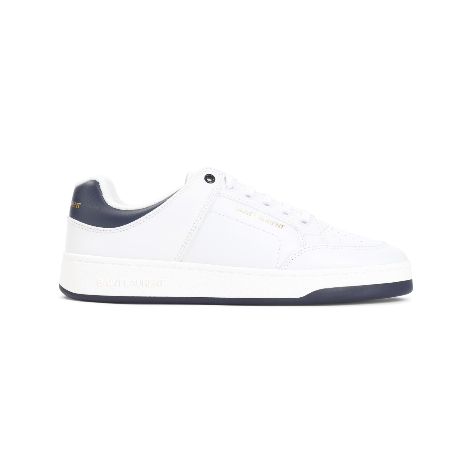 Saint Laurent Low-top Sneakers With Contrast Heel Tab In Bla Opt Bla Opt Nort