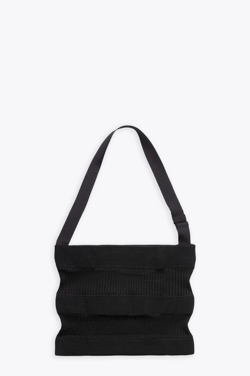 Strata Shoulder Bag 1 Black Rib-knitted Shopper Bag - Strata Shoulder Bag 1  In Nero