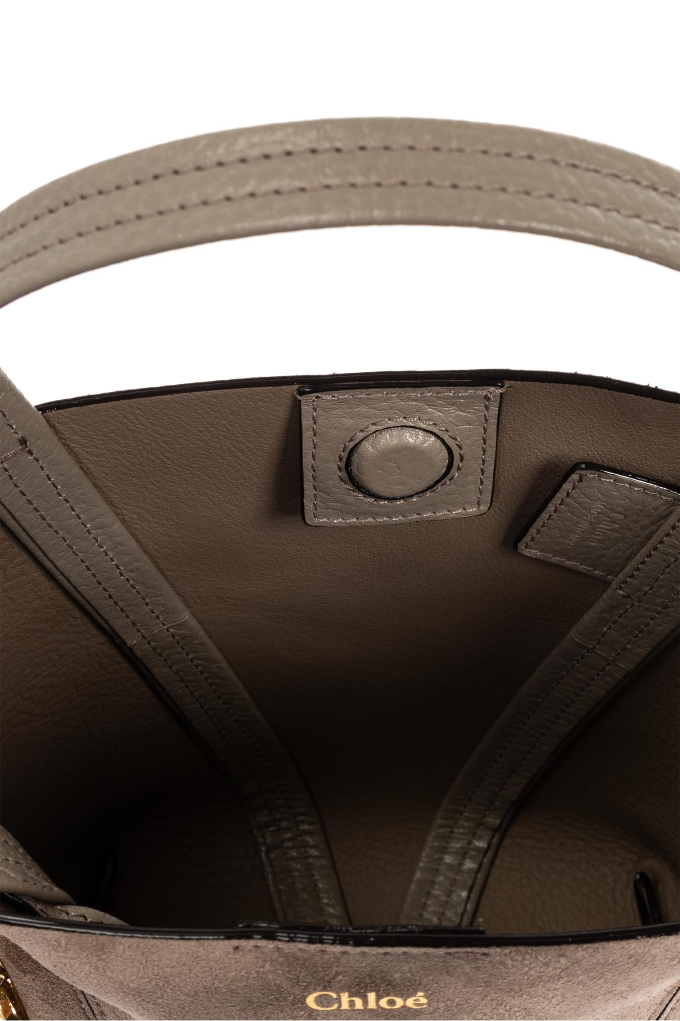 Chloé Small Suede Tote Bag With Gold-tone Hardware In Gray