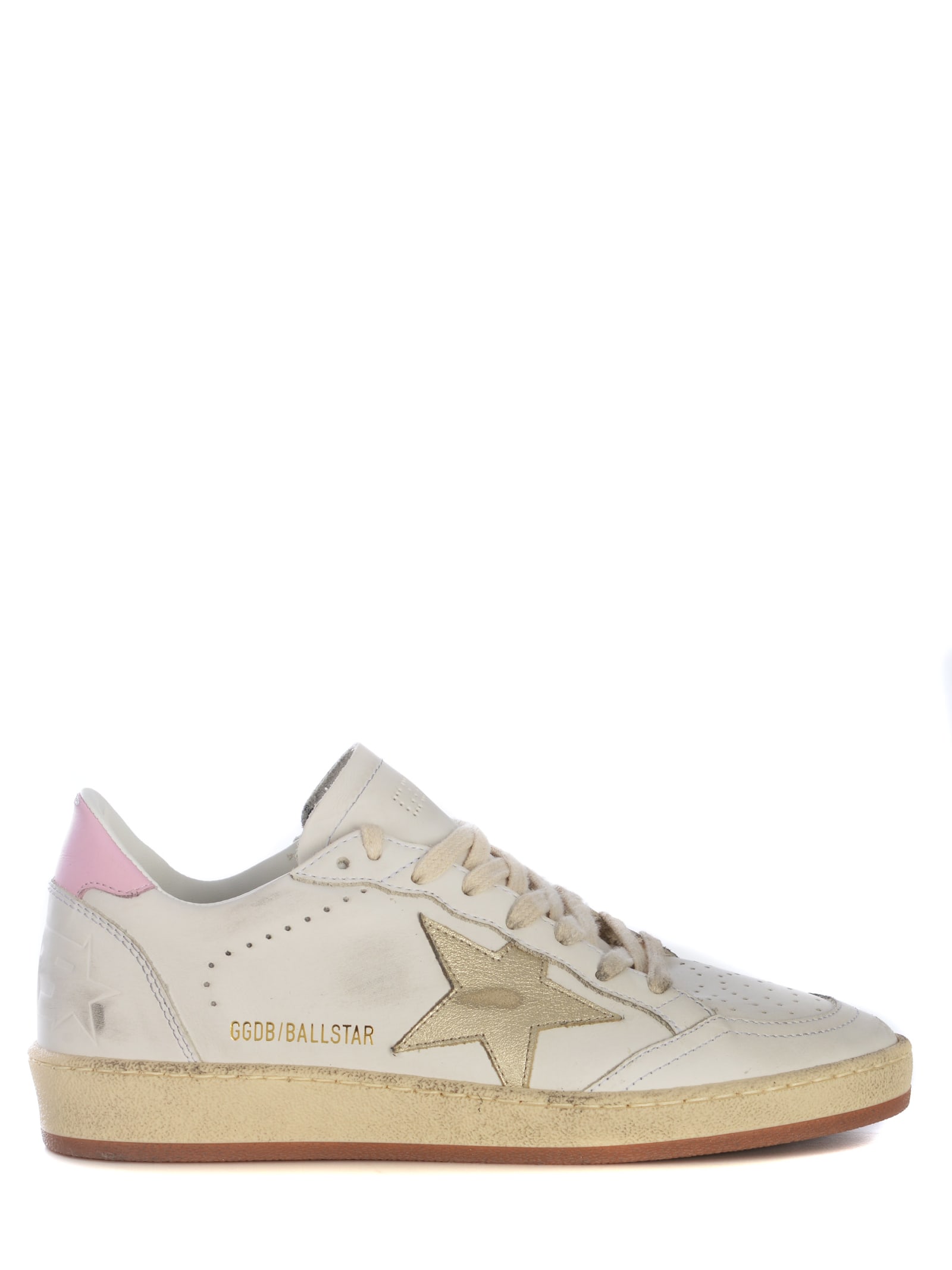 Shop Golden Goose Sneakers  Ball Star Made Of Leather In White