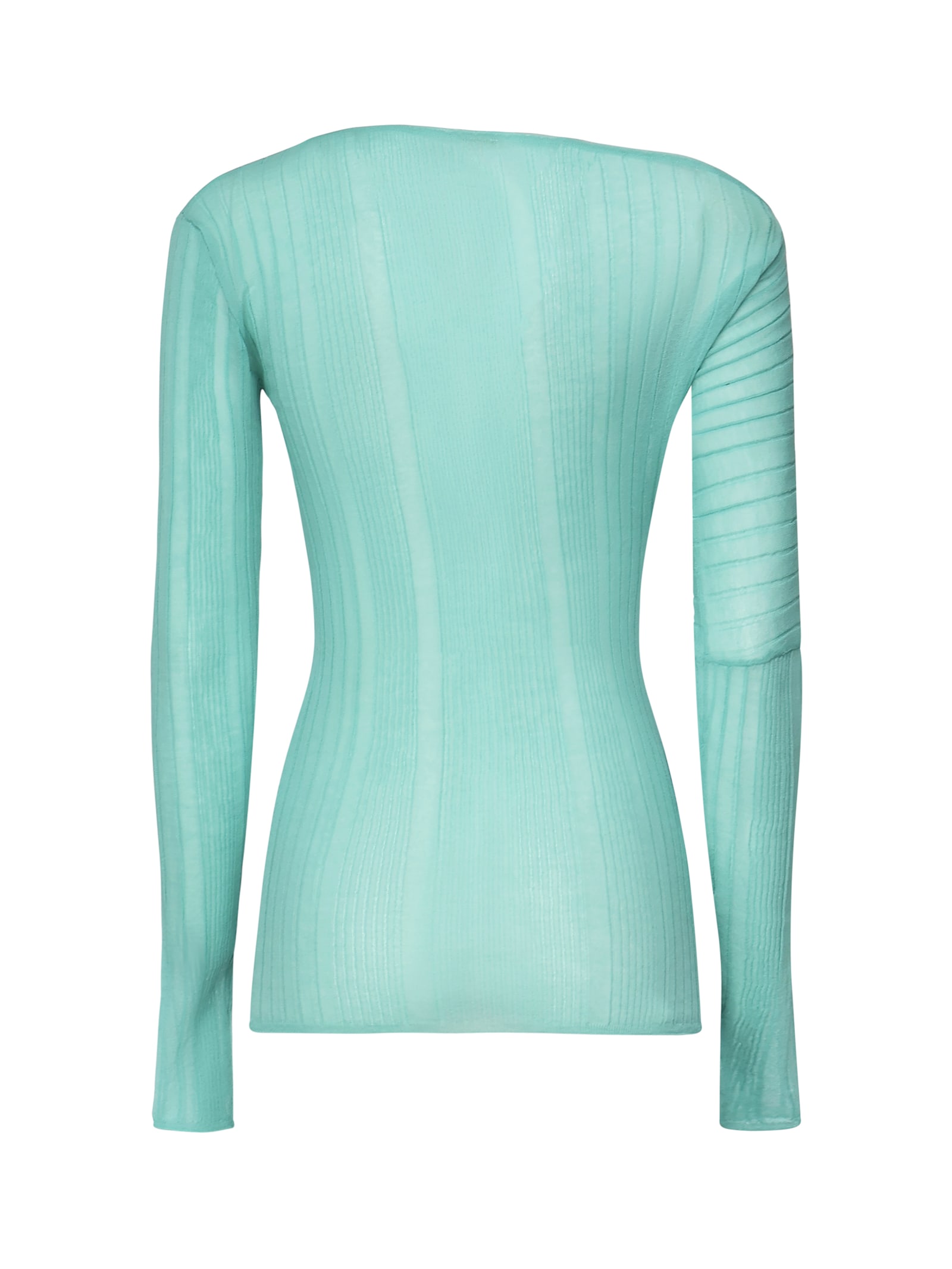 Pinko Ribbed Long-sleeve Top In Blue