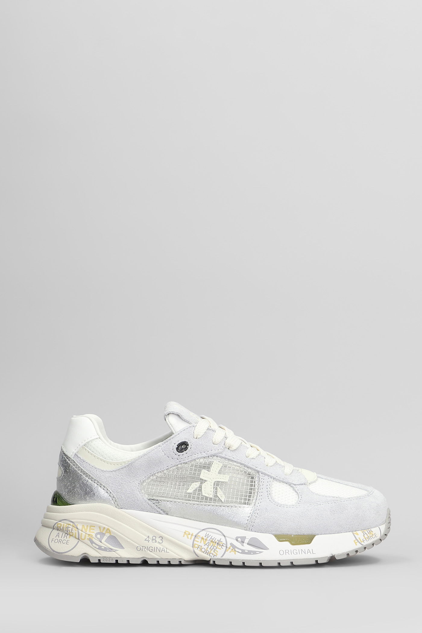 Premiata Mase Sneakers In Grey Suede And Fabric In Neutral