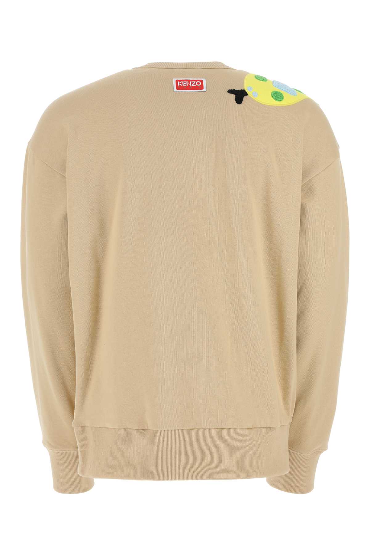 Kenzo Beige Cotton Oversize O Sweatshirt In 11