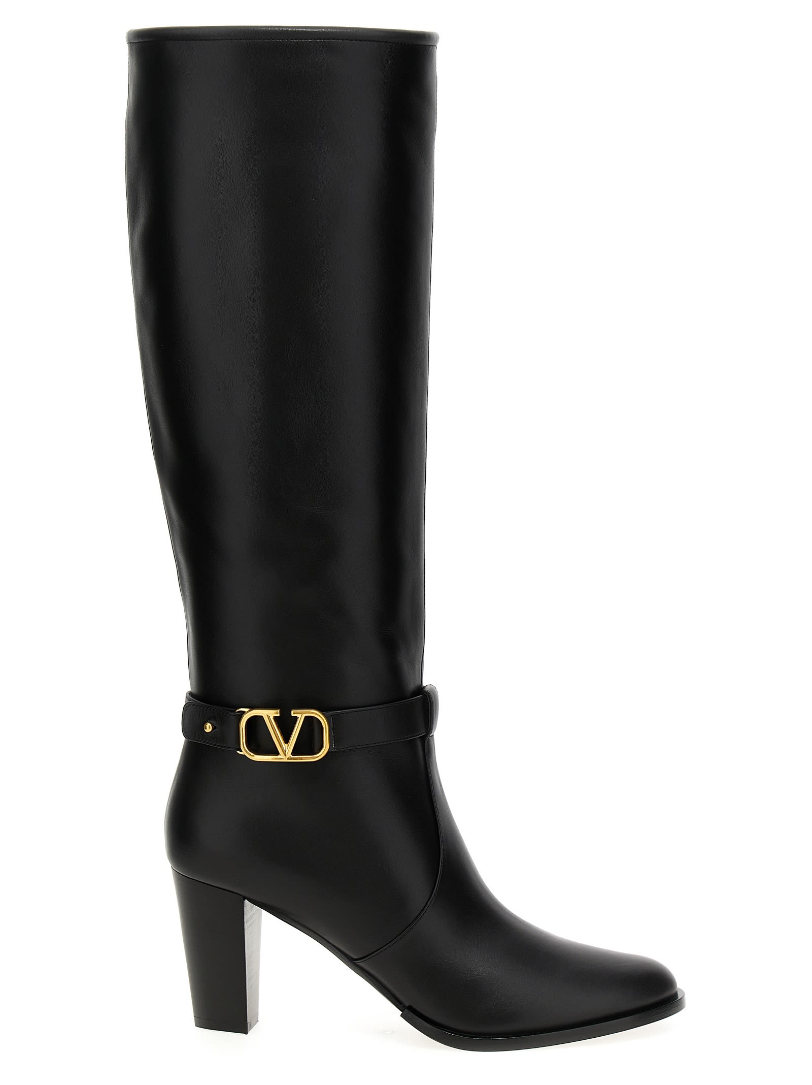 Shop Valentino Garavani Vlogo Boots In Black