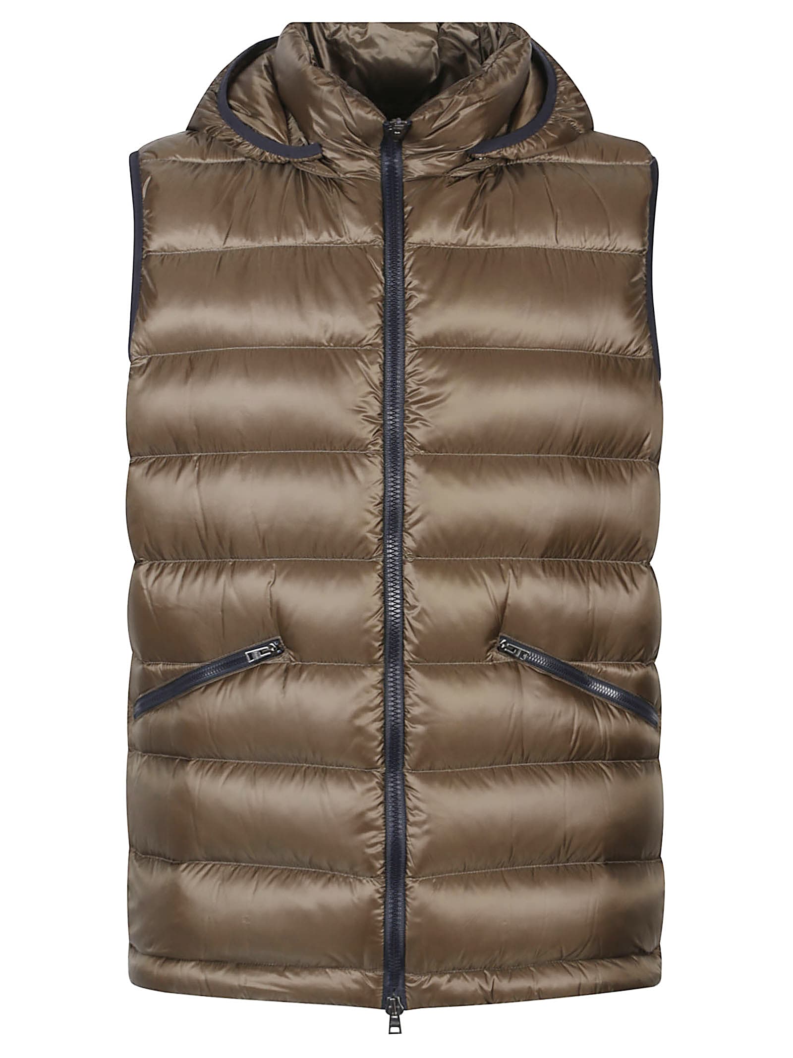 Herno Hooded Down Jacket In Brown