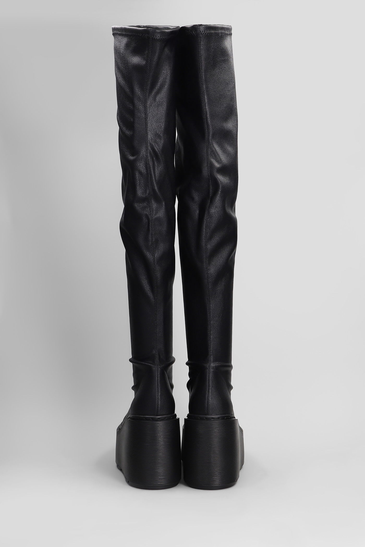 Vic Matie Davidson 101 High Heels Boots In Black Leather In Black
