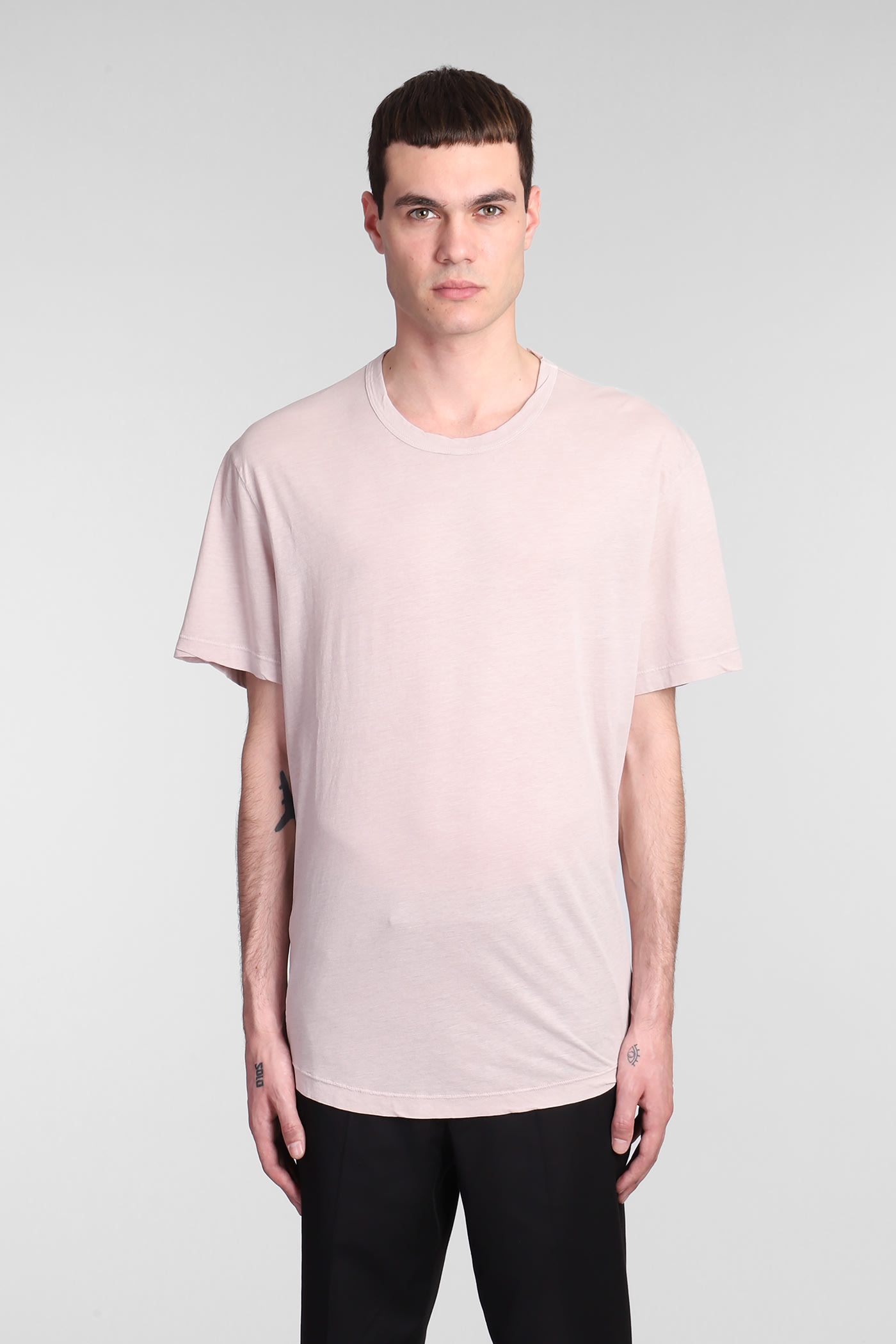 James Perse T-shirt In Rose-pink Cotton