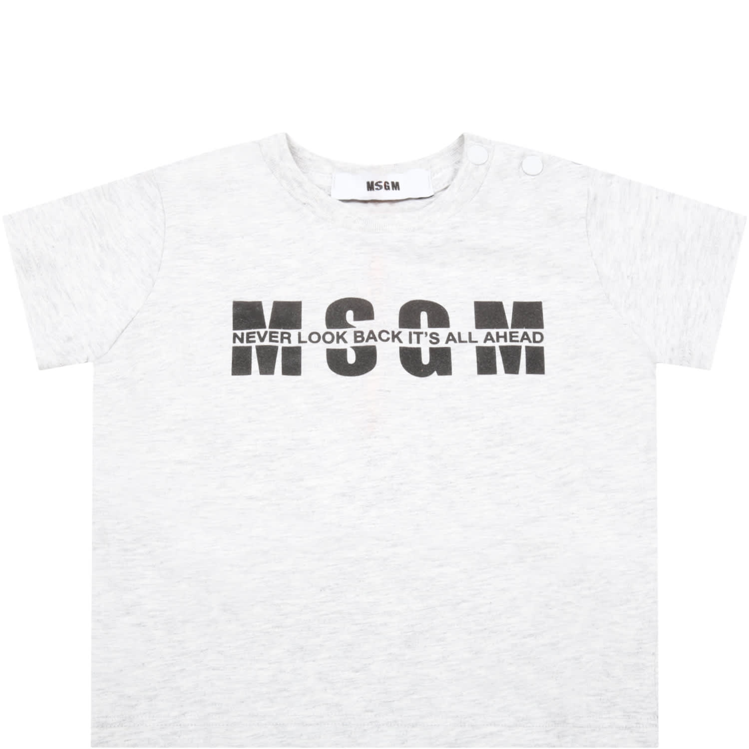 MSGM Grey T-shirt For Babykids With Logo