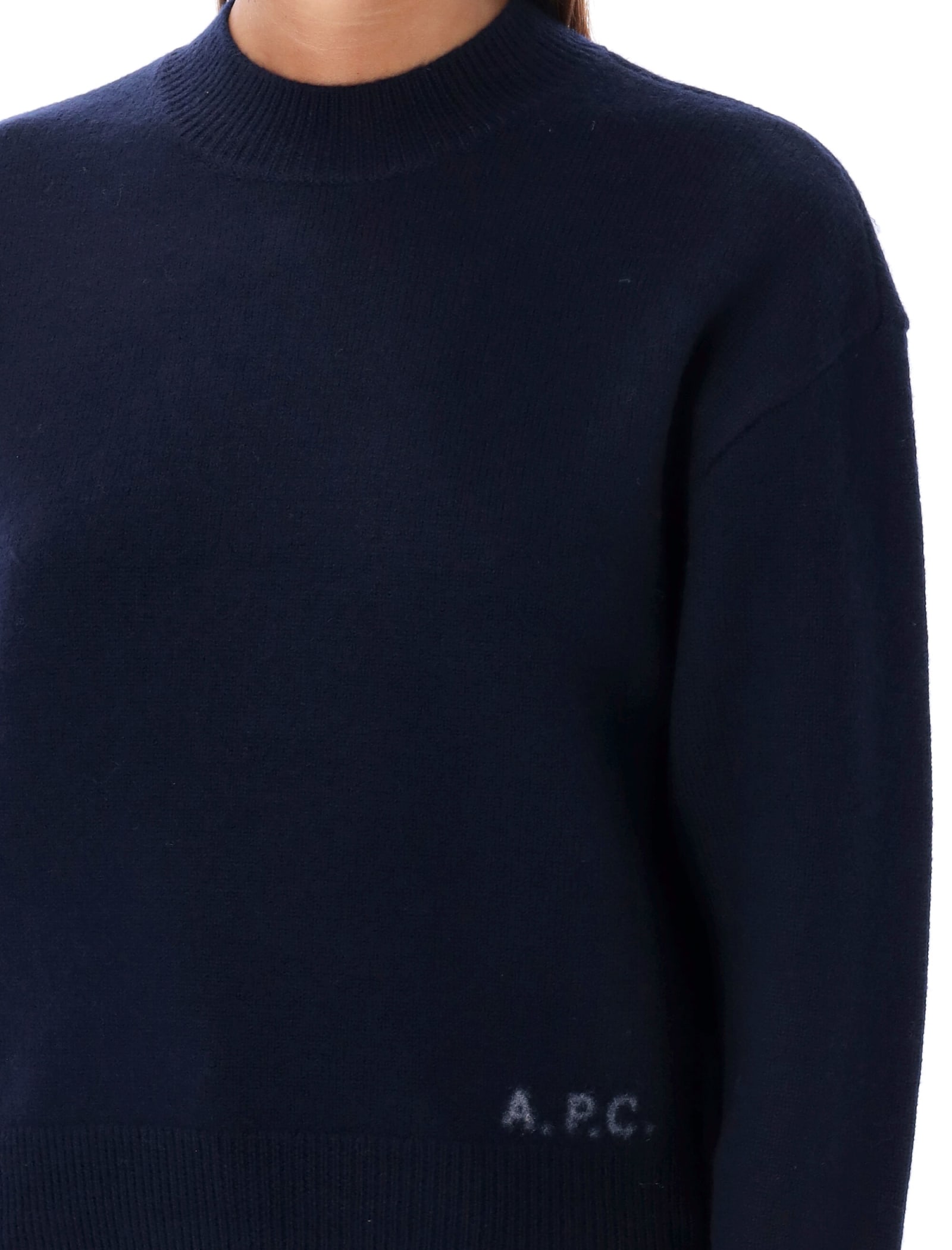 Shop Apc Esther Knit Crew Neck In Navy