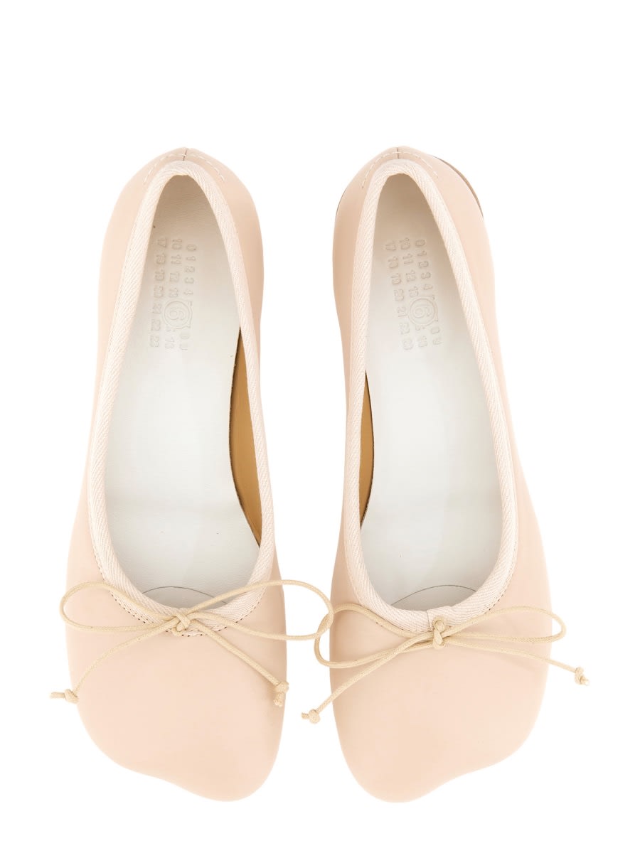 Shop Mm6 Maison Margiela Classic Anatomical Ballet Flats In Beige