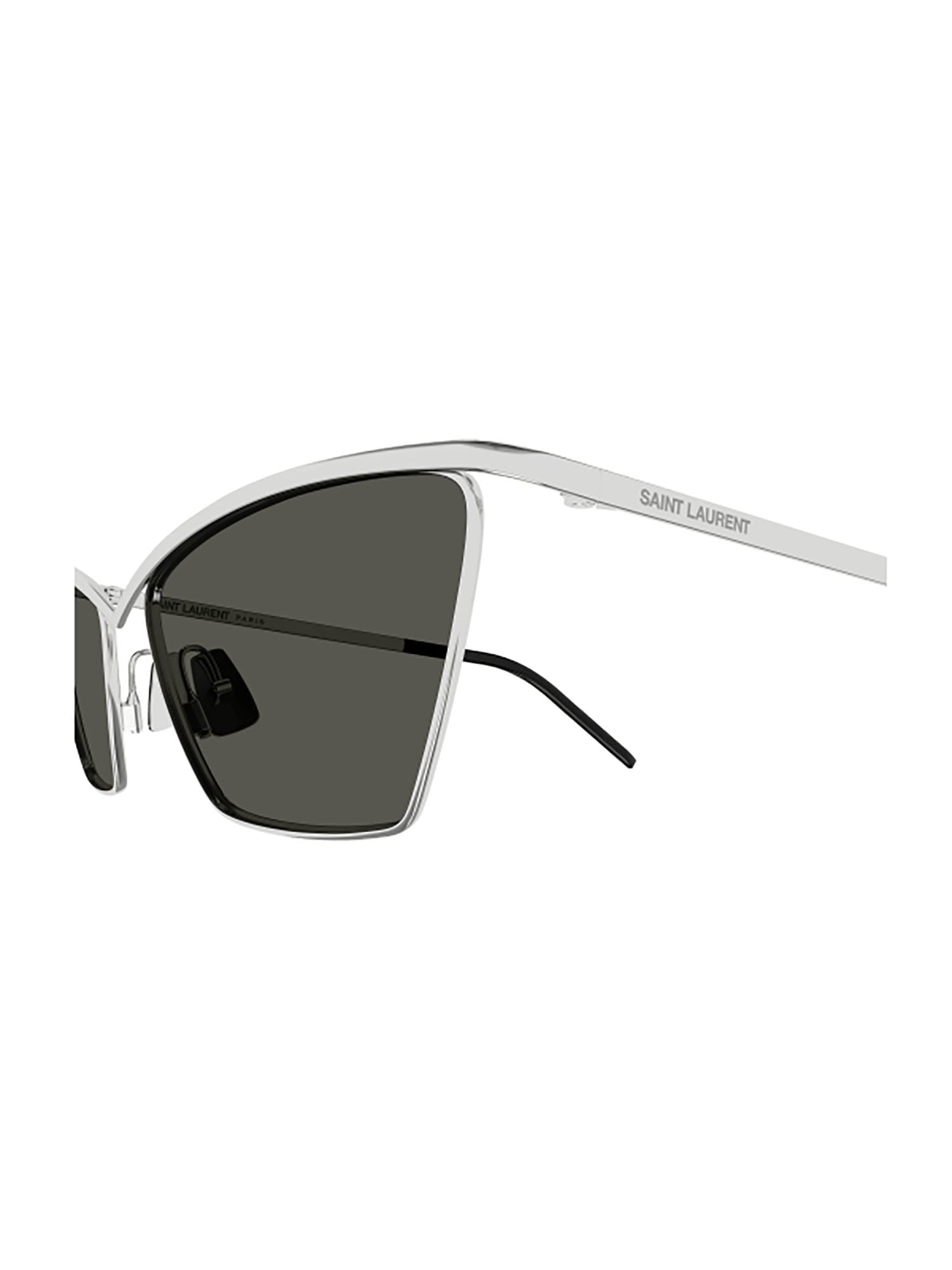 Shop Saint Laurent Sl 637 Sunglasses In Silver Silver Grey