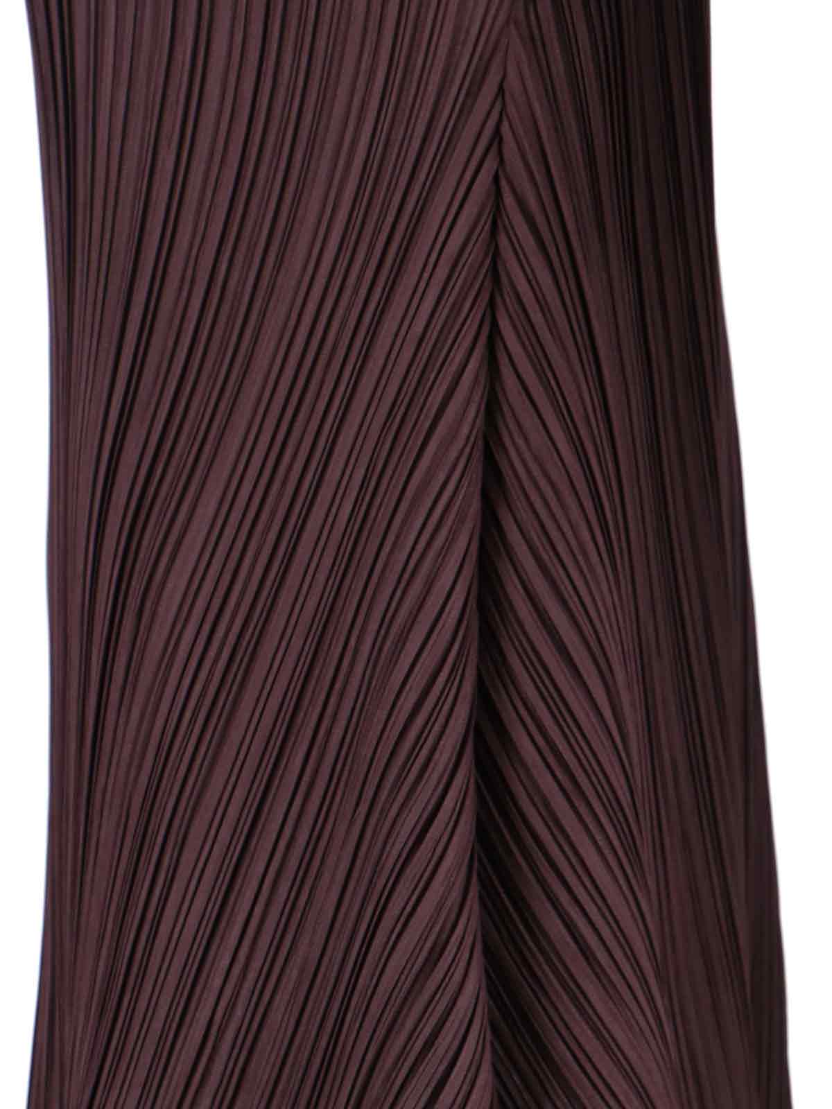 Issey Miyake Pleated Midi Dresses In Brown