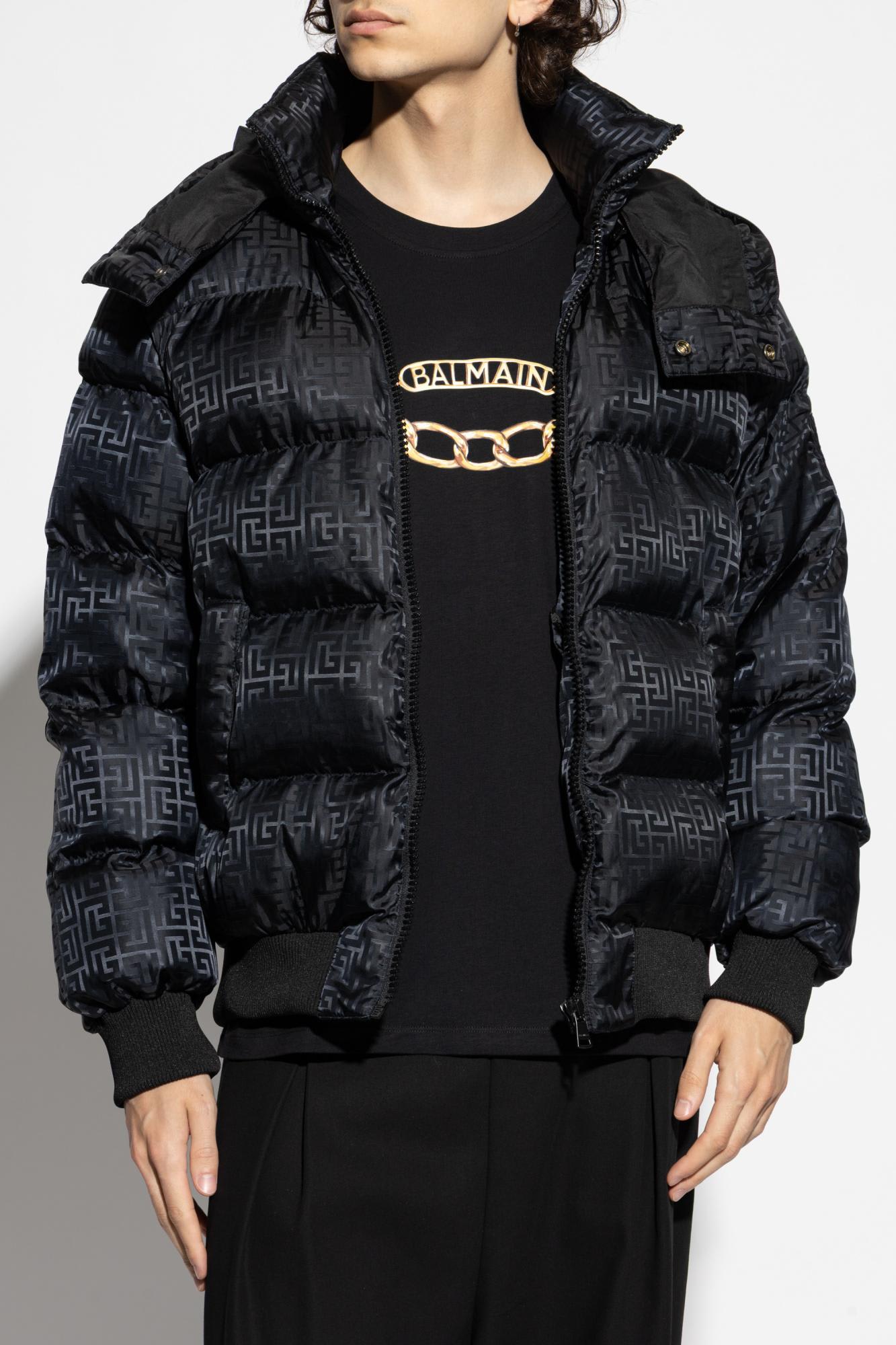 Balmain Insulated Jacket With Detachable Hood In Black