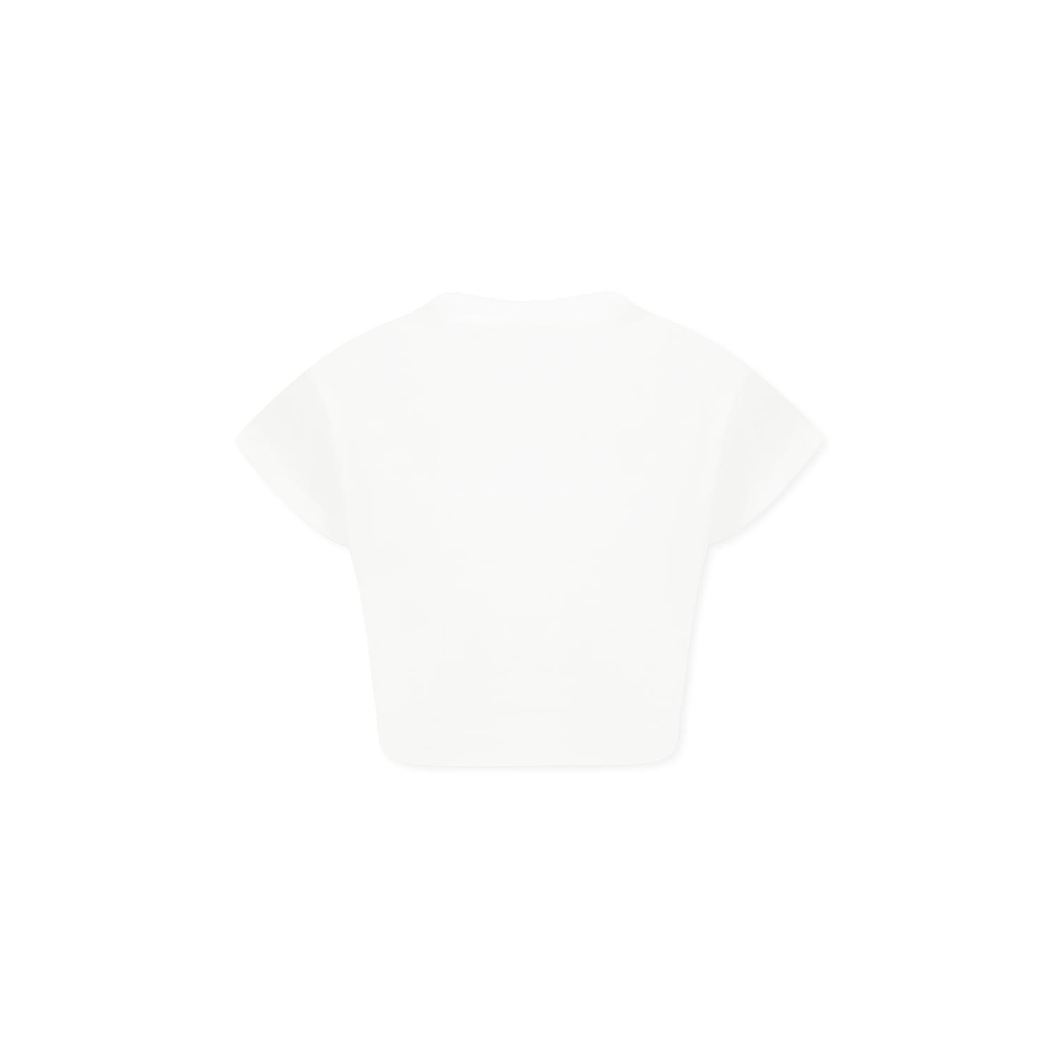 Balmain White Crop T-shirt For Girl With Logo In White