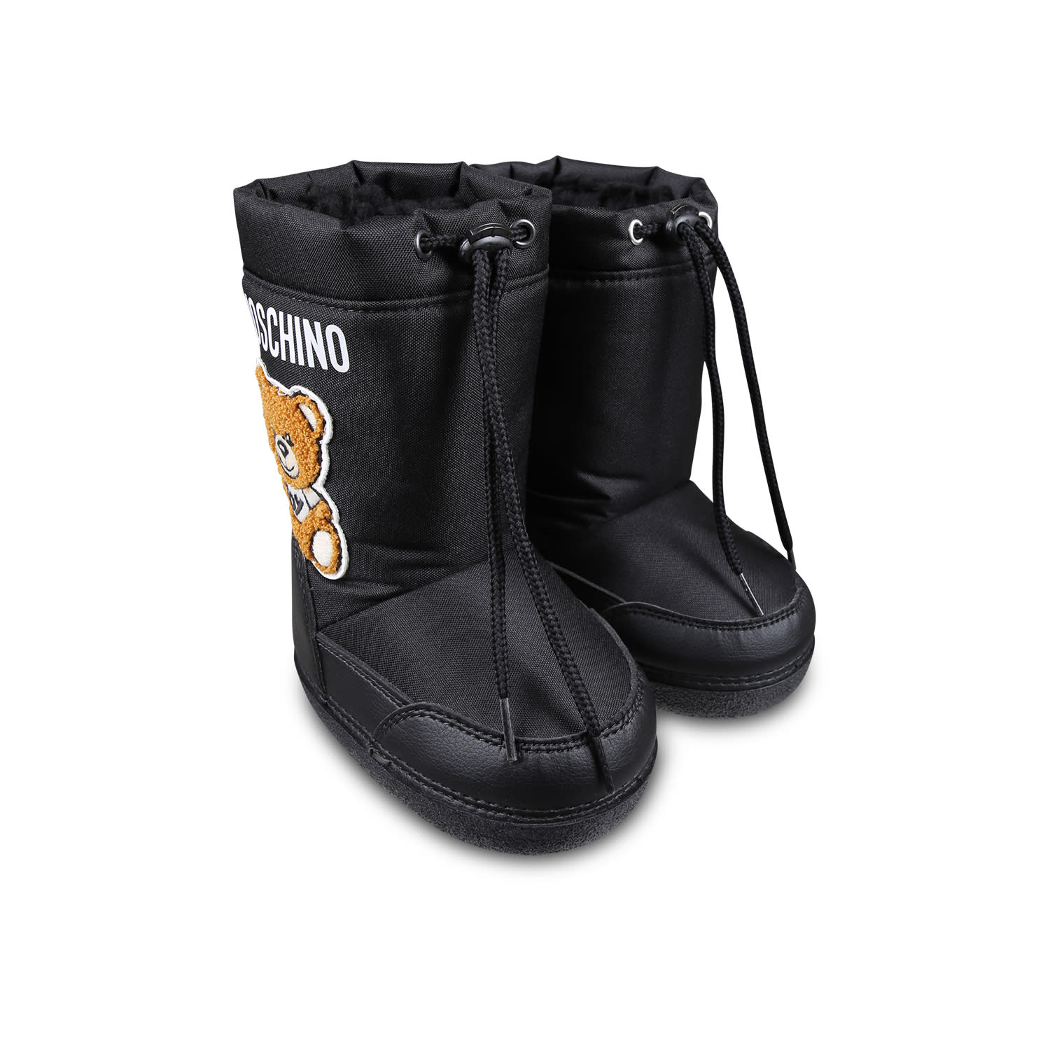 Moschino Teddy Padded Snow Boots In Black