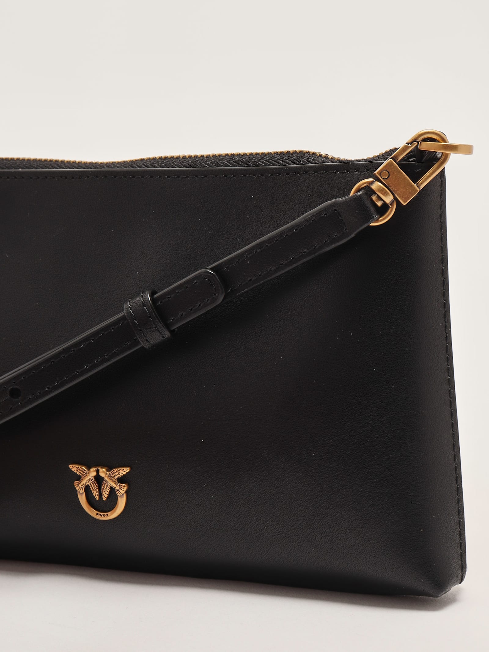 Pinko Flat Horizontal Mini Clutch In Nero