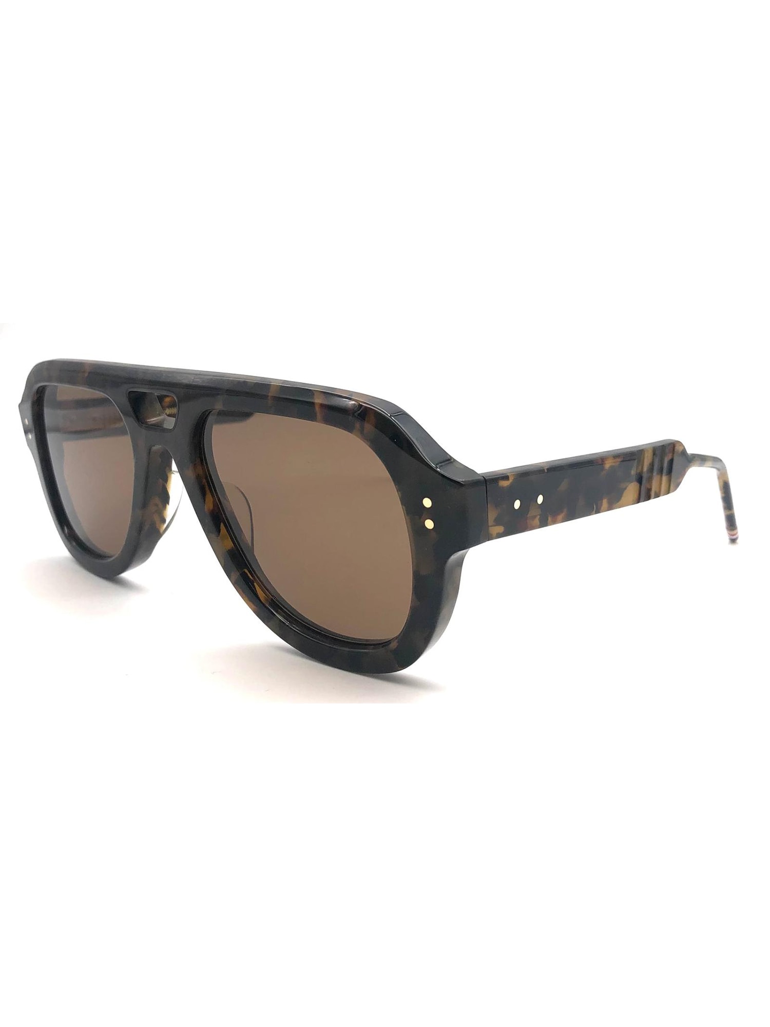 Shop Thom Browne Ues923a/g0002 Sunglasses In Dark Brown