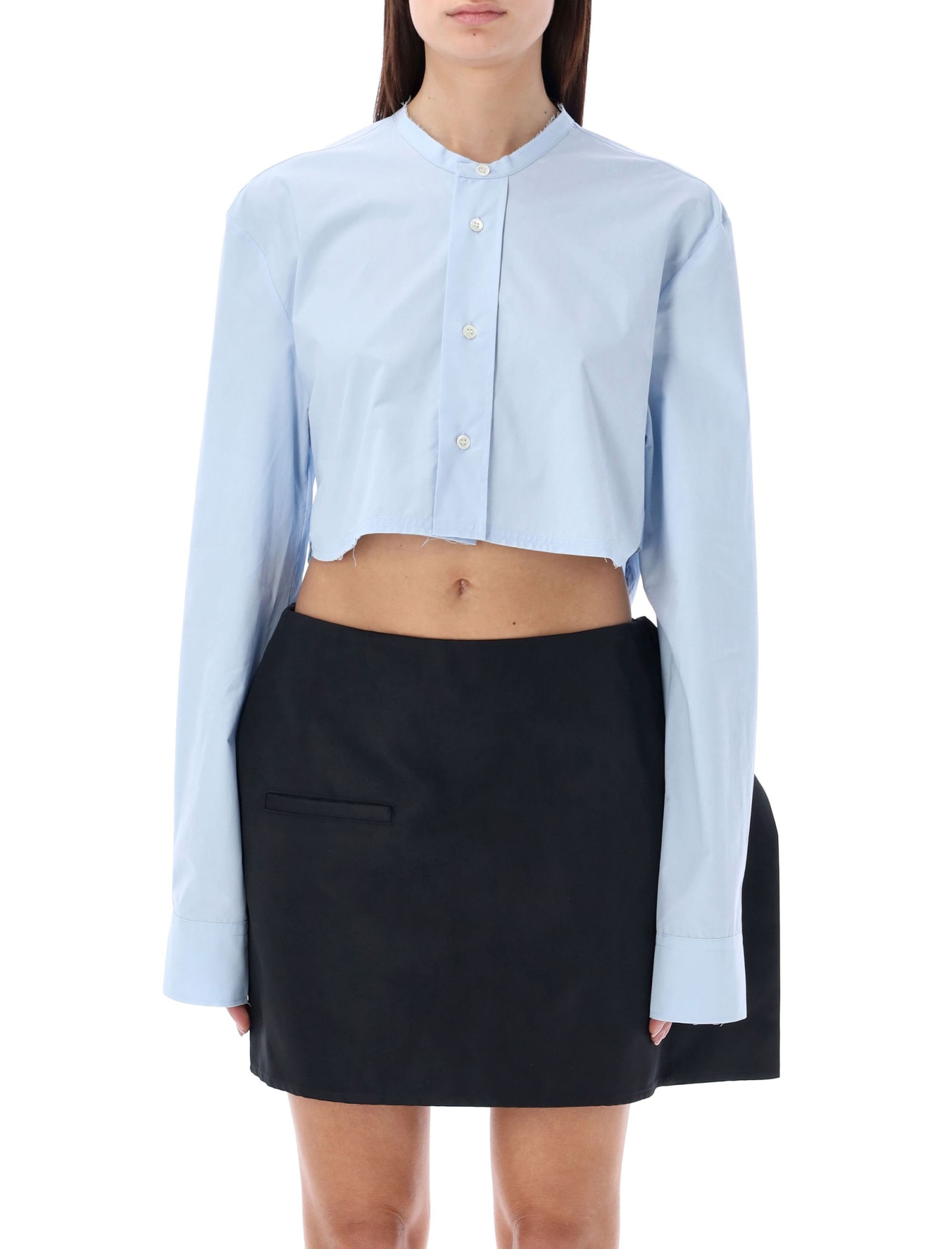 Shop Jw Anderson Cropped Shirt In Blue