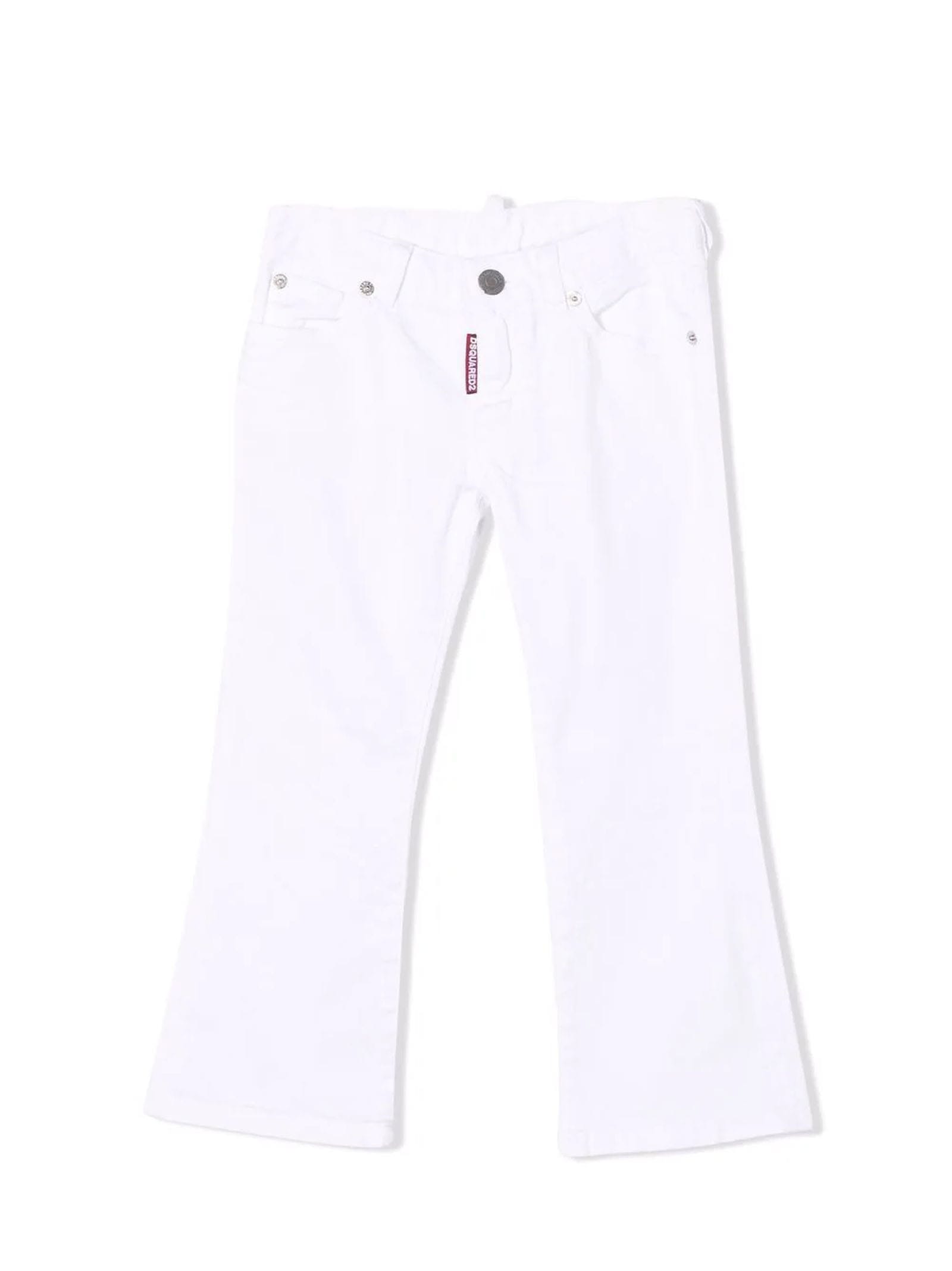 Dsquared2 White Cotton Flared Jeans