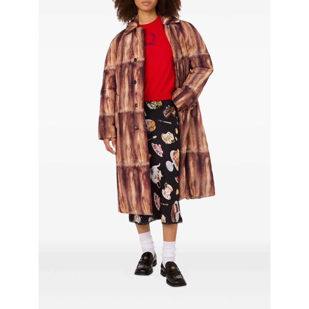 Moschino Printed Canvas Quilt In Brown