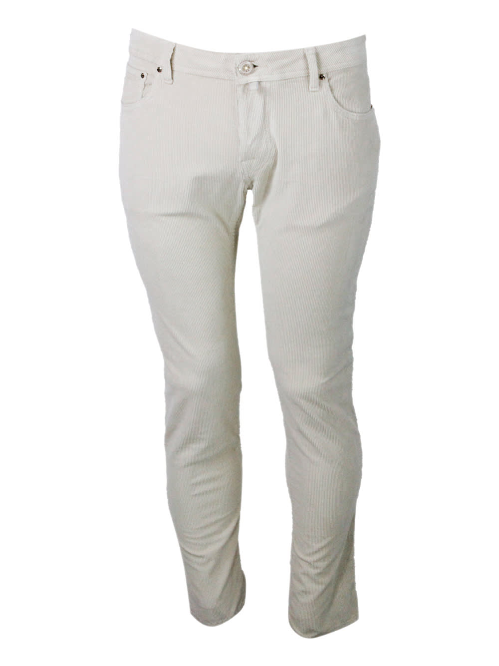 Shop Jacob Cohen Pants In Cream