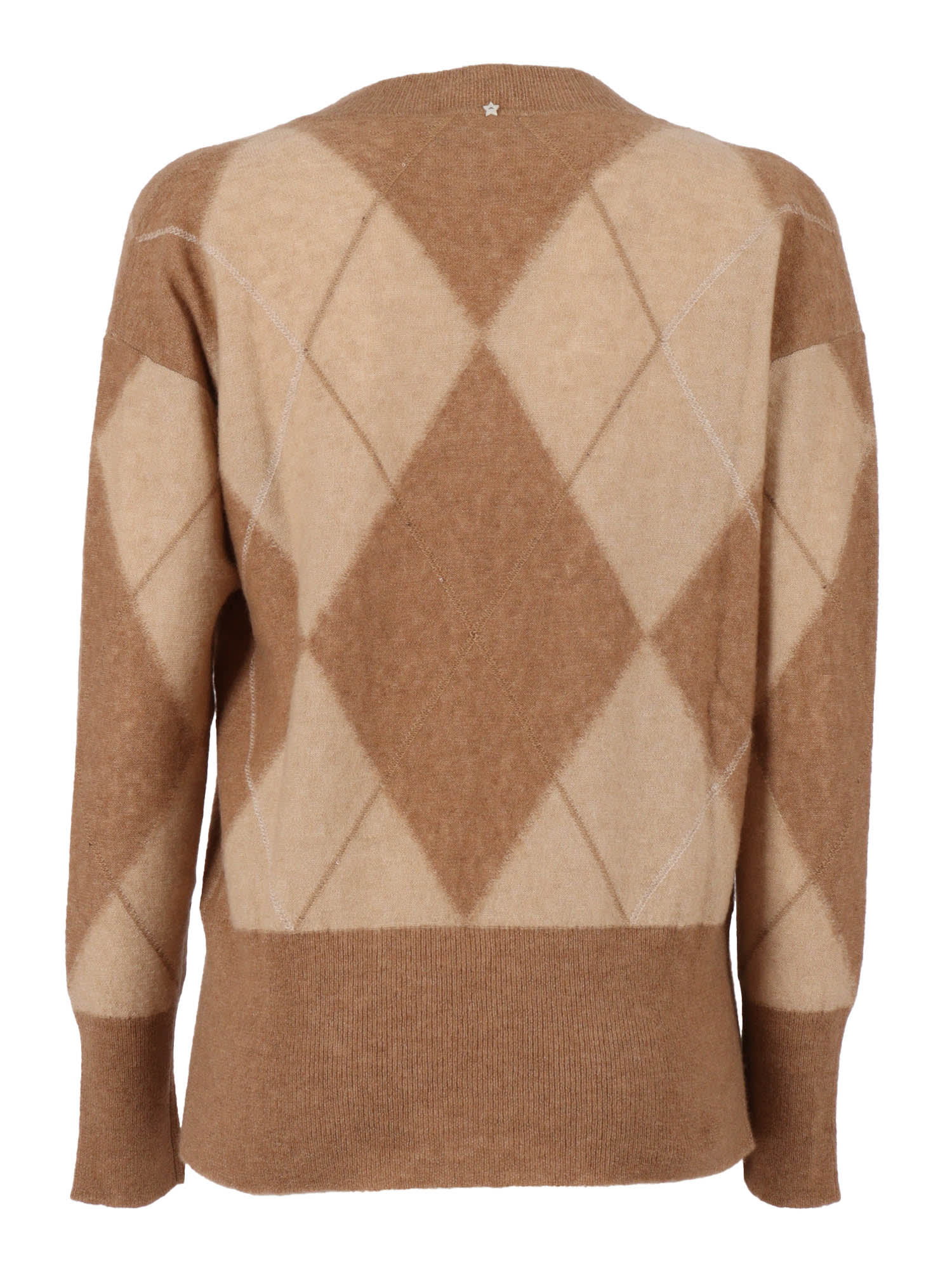 Lorena Antoniazzi Knit V Neck In Brown